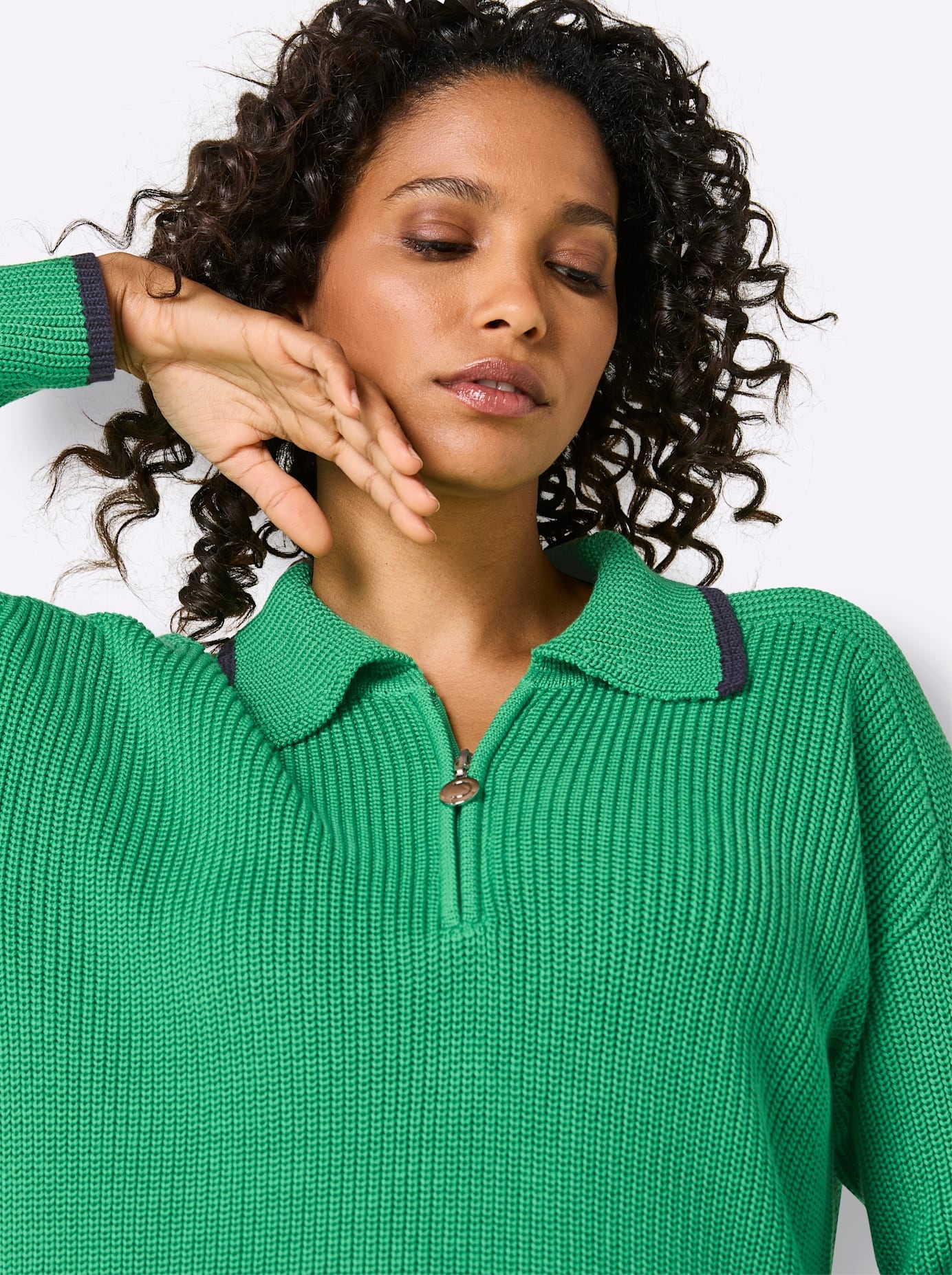 CREATION L PREMIUM Polokragenpullover »Lyocell-Baumwoll-Pullover«