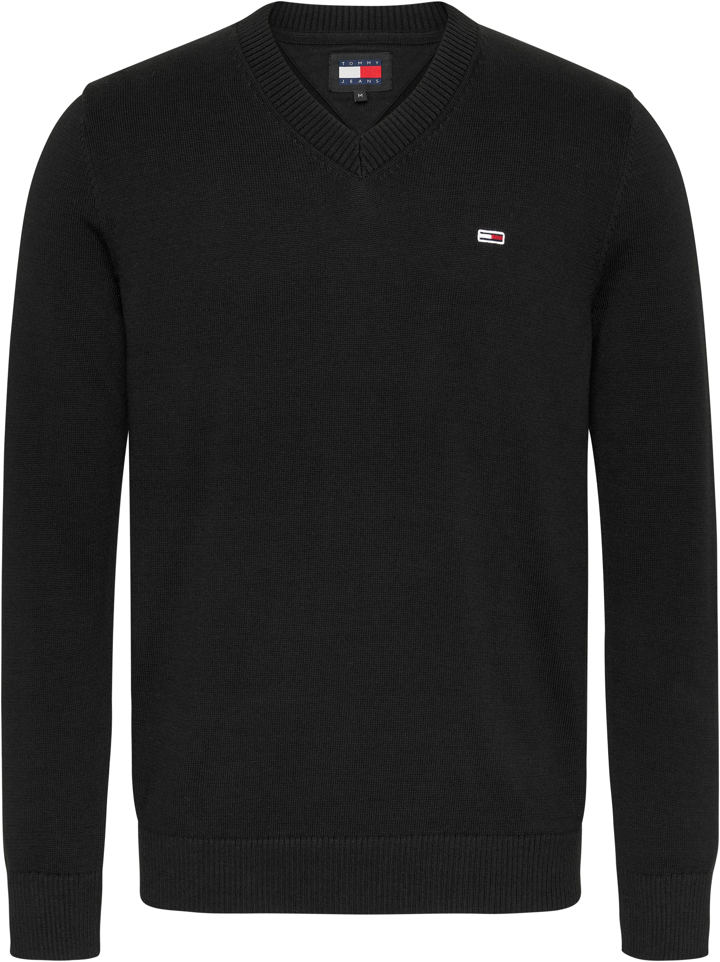 Tommy Jeans Sweatshirt »TJM SLIM V NECK ESSNTL SWEATER«, mit Logostickerei