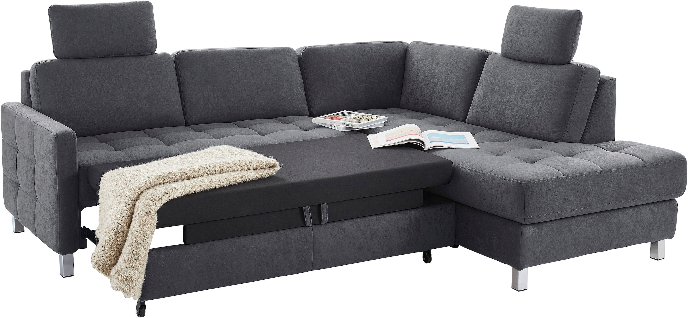 sit&more Ecksofa »Pablo L-Form«, wahlweise mit Bettfunktion