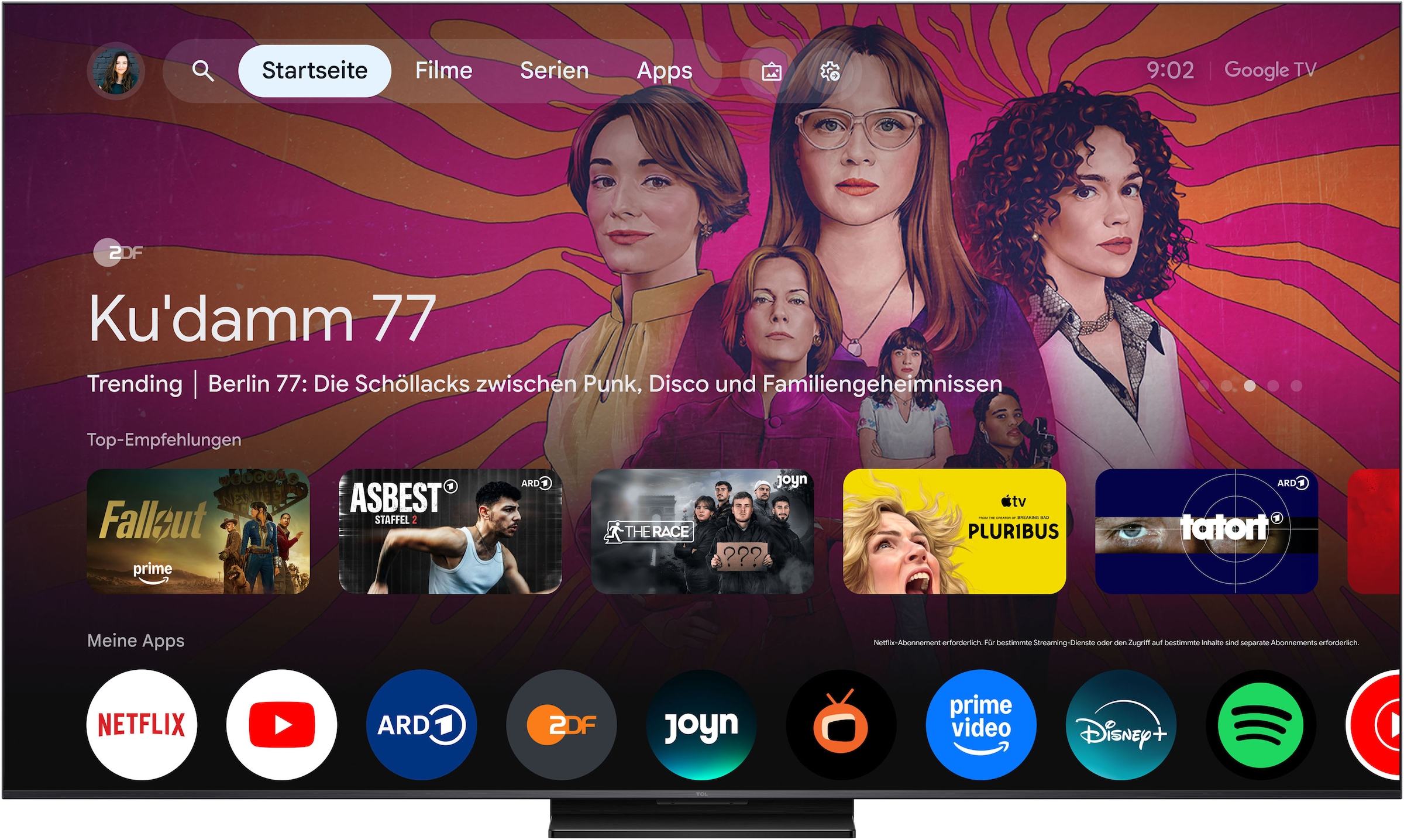 TCL QLED Mini LED-Fernseher »65Q7D ProX1« 164 cm/65 ″