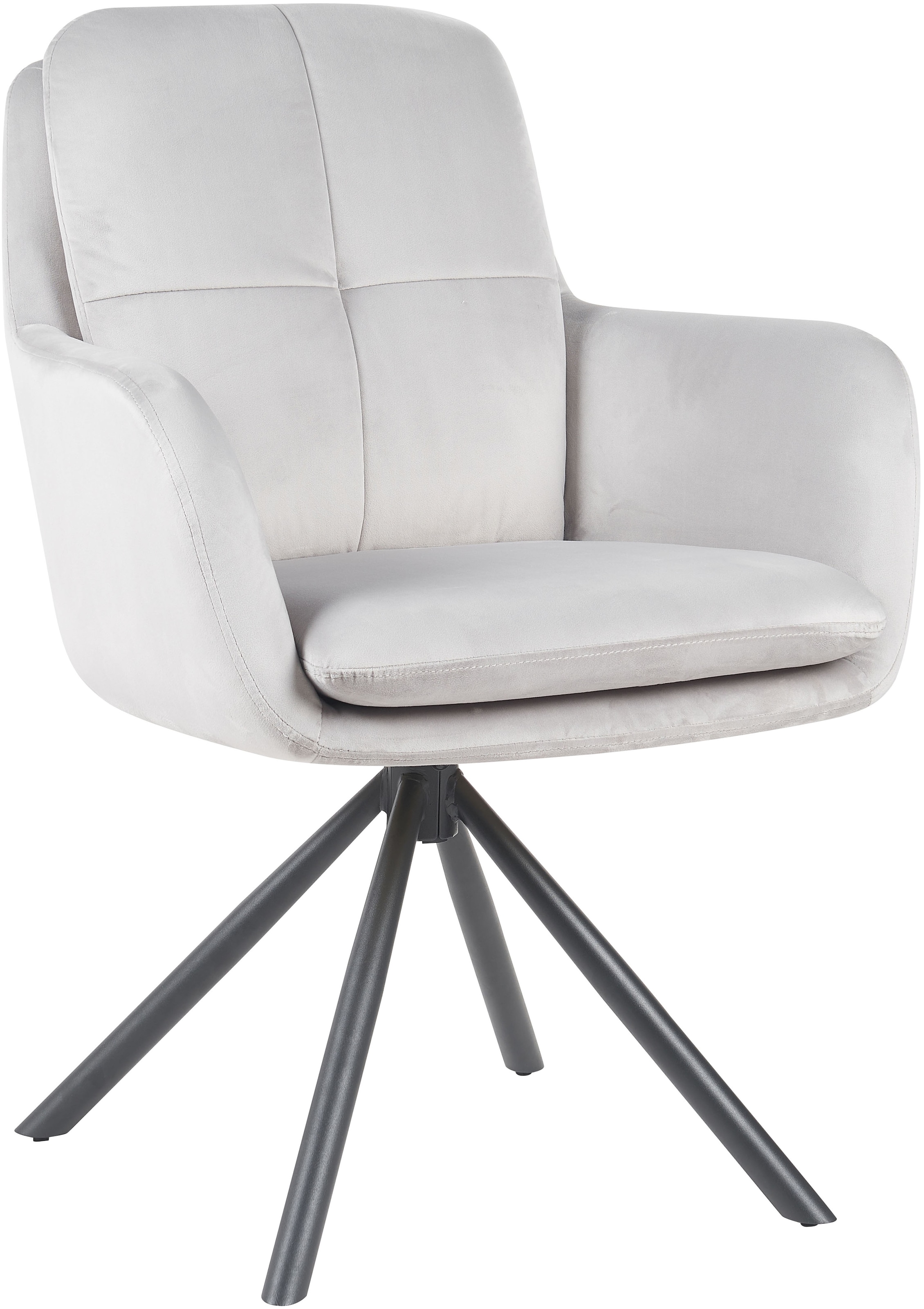 HELA Armlehnstuhl »PARMA« (Set) 2 Stk.2er Pack, 360° drehbar, 4-Fuß, Kissenoptik, Samtvelour, Armlehnen