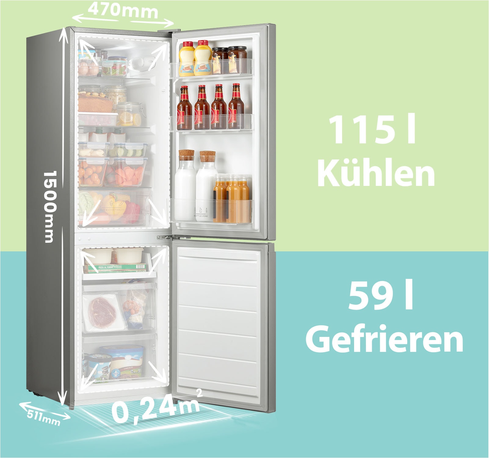 comfee Kühl-/Gefrierkombination »RCB169DS3«