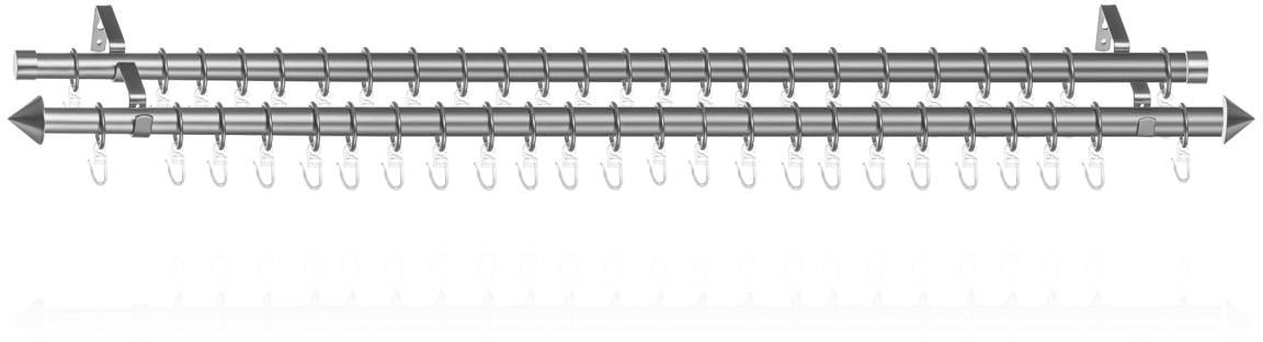 LICHTBLICK ORIGINAL Gardinenstange mit 240 cm online läufig-läufig, mm, Vorhangstange ausziehbar, 20 Chrom«, läufig und 130 bei Kegel, 2 Zweiläufige ausziehbar, - »Gardinenstange 2 Gardinen Stores. für OTTO Ringen