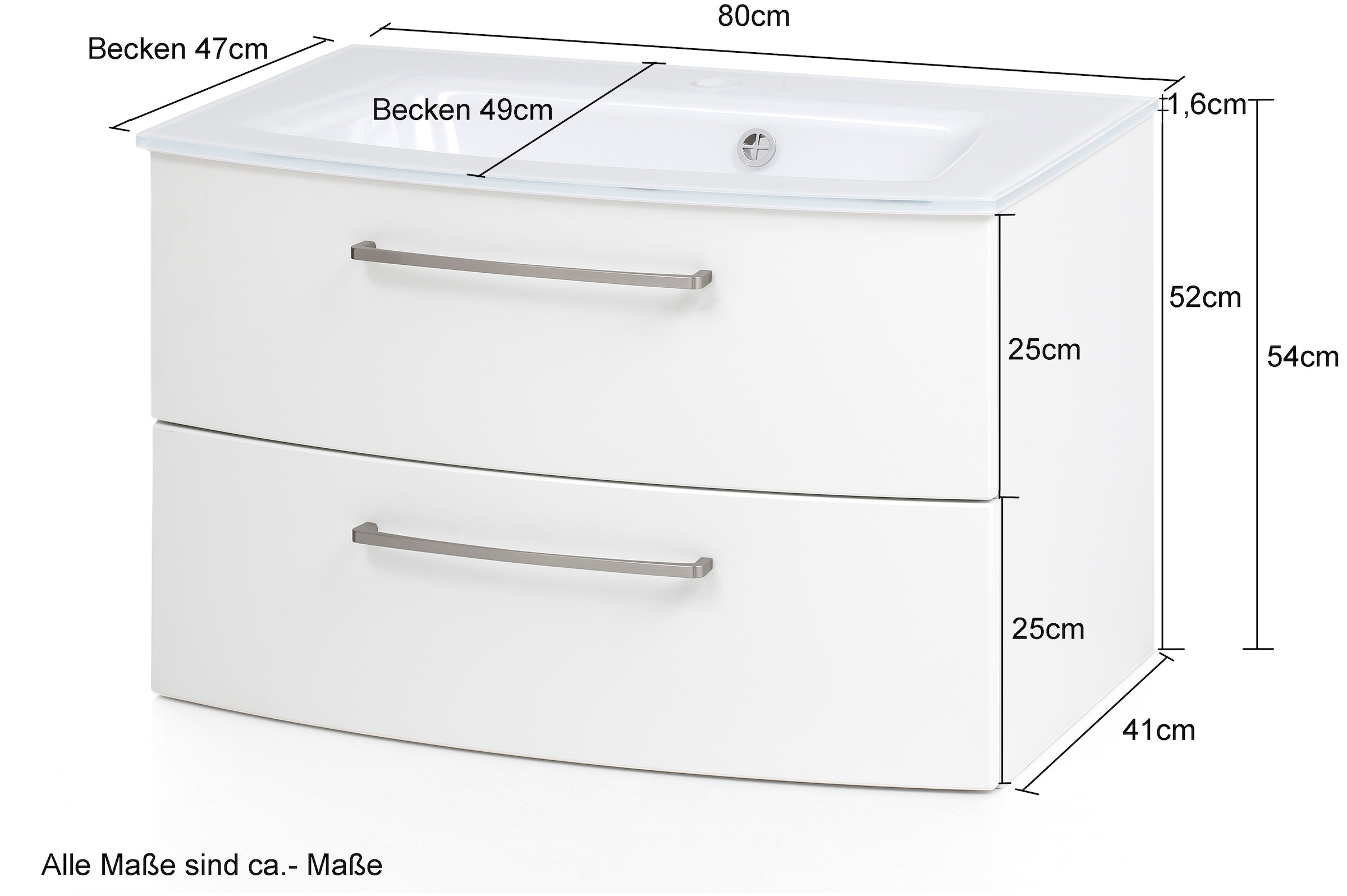 welltime Waschtisch »Windau« Breite 80 cm, mit Soft-Close Funktion