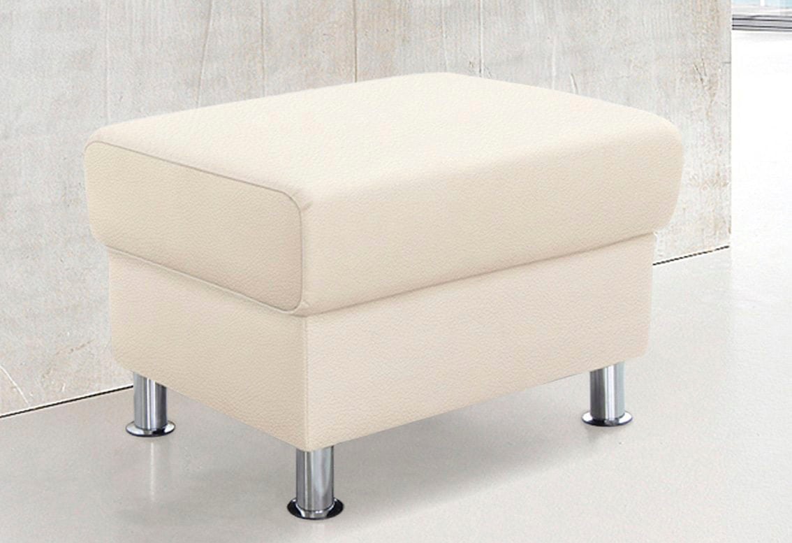 TRENDMANUFAKTUR Hocker »Rondo, Polsterhocker zur Serie, Breite 67 cm, Füße chromfarben«, Fußhocker wahlweise mit Federkern, in verschiedenen Bezügen bestellbar