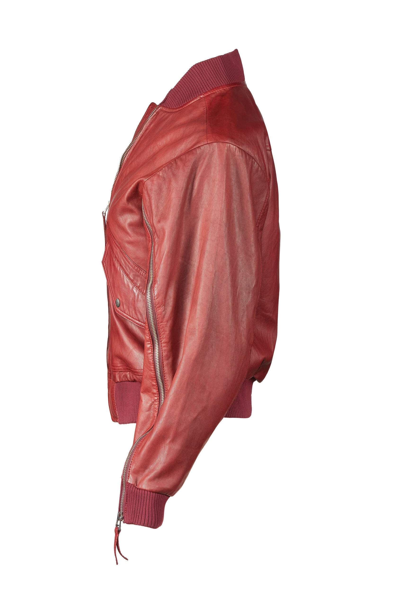 Apple of Eden Lederjacke »Apple of Eden Lederjacke AOE-143« ohne Kapuze mit Reißverschlüsse an den Ärmeln