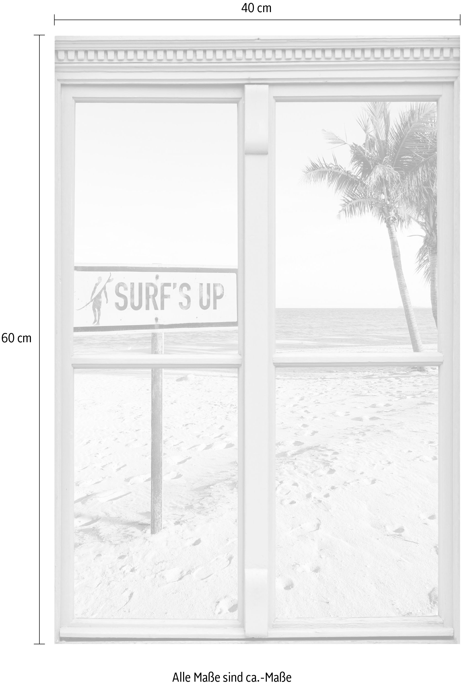 queence Wandsticker »Surf's up«, Wandsticker, Wandbild, selbstklebend, 3D, Fenster