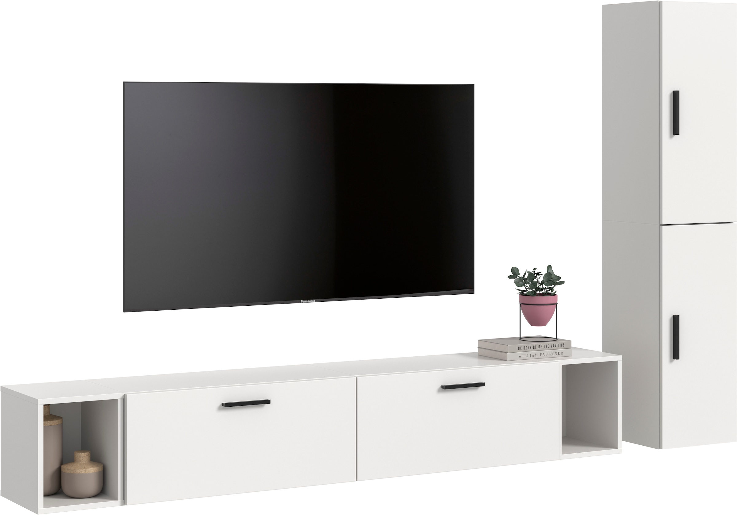 Home affaire Schrank-Set »ENESTE, 6-teilig, in verschiedenen Farben, individuell kombinierbar« verschiedenste Kombinationmöglichkeiten, stehend oder hängend, 2 Stk. tlg.