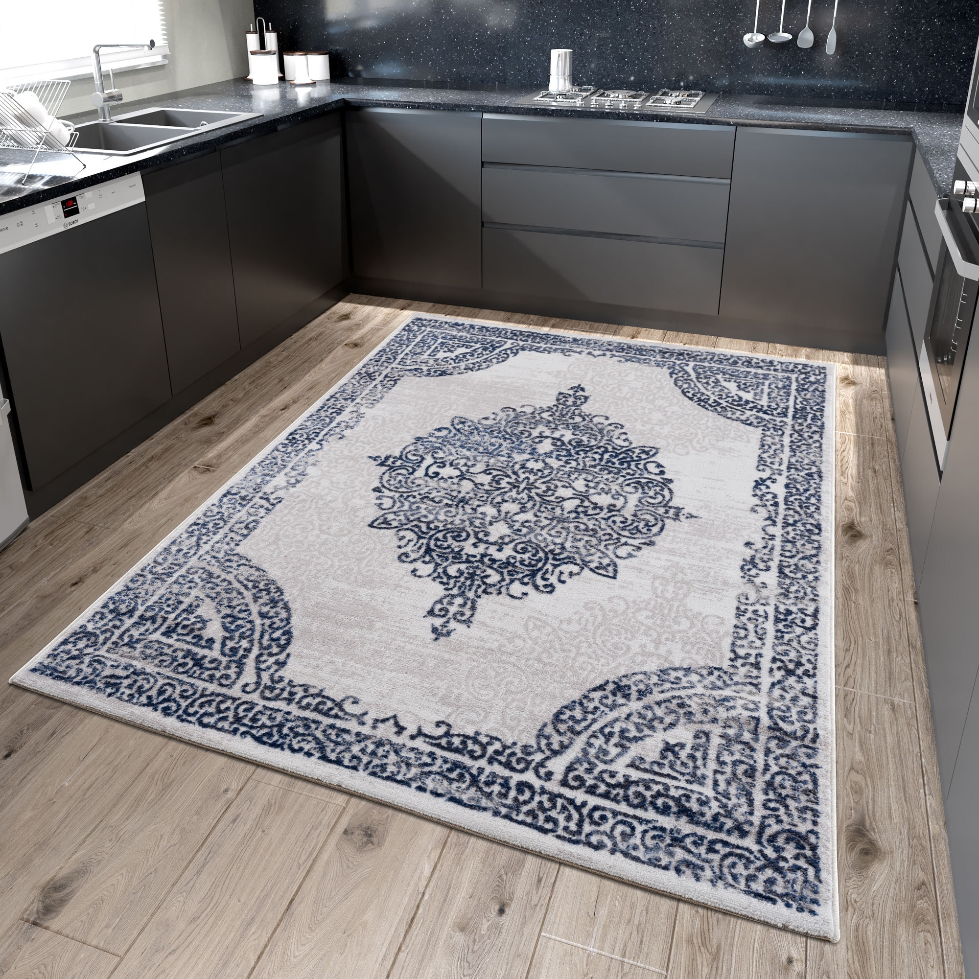 Sanat Teppich »Evra 7001«, rechteckig, 22 mm Höhe, Wohnzimmer, Kurzflor, modern, Läufer