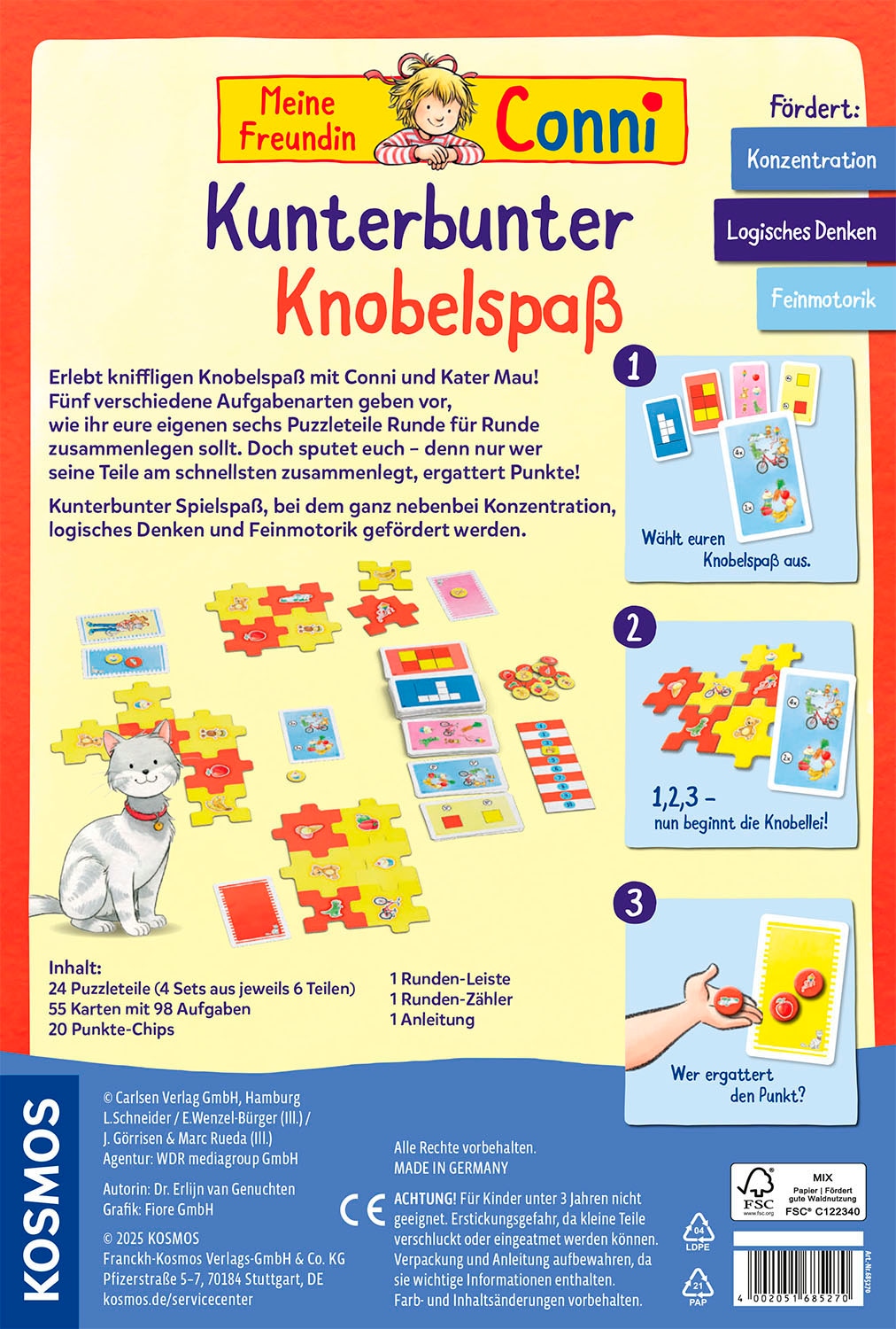 Kosmos Spiel »Meine Freundin Conni - Kunterbunter Knobelspaß«, Made in Germany