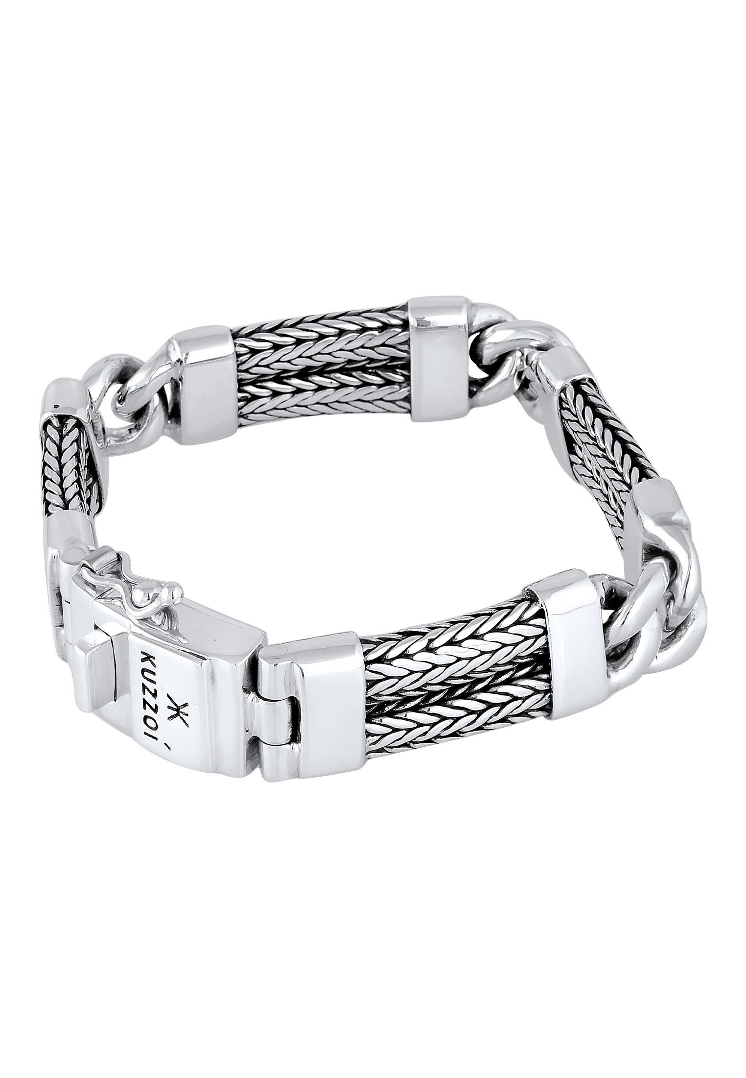 Kuzzoi Armkette »Armband Herren Panzer Gliederarmband Modern 925 Silber«