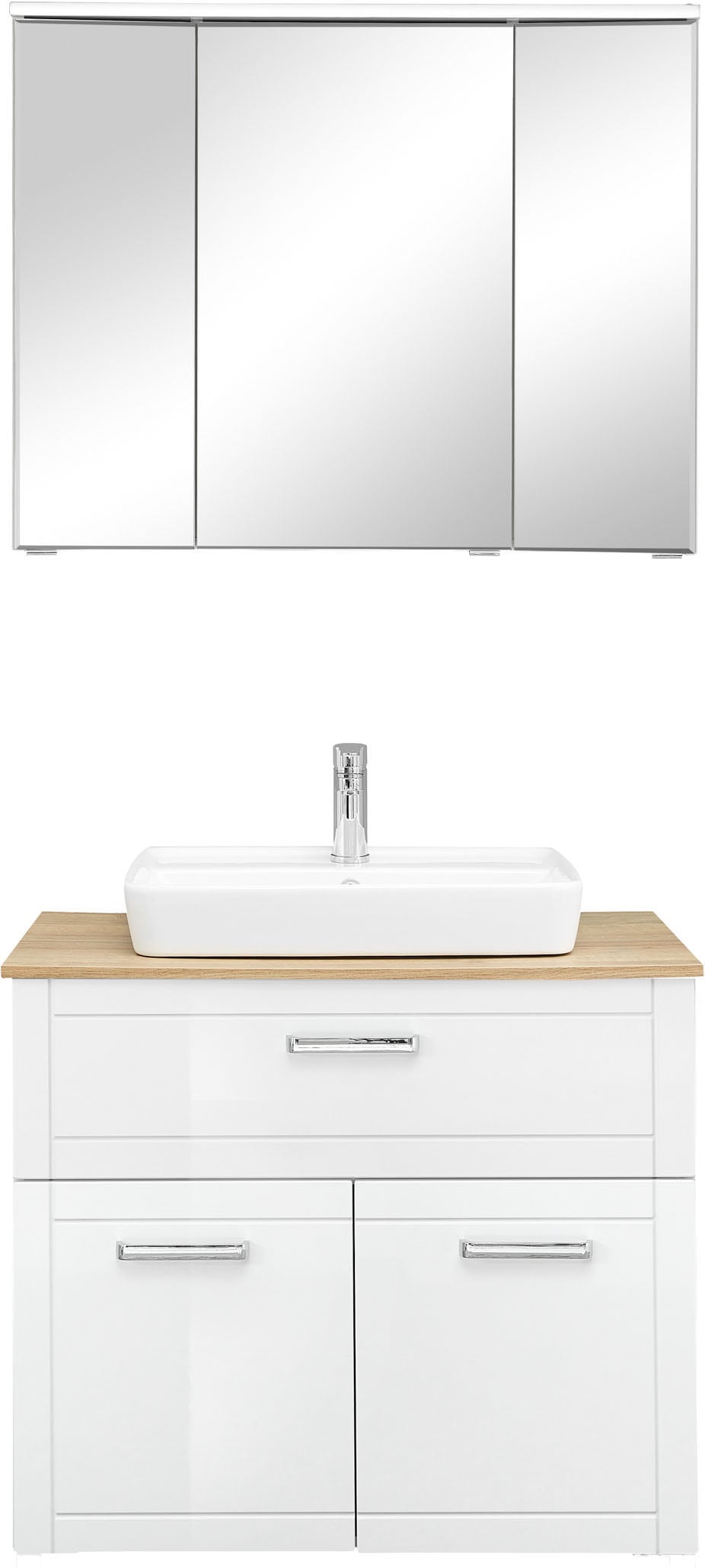 Saphir Badmöbel-Set »Serie 3007,Waschtisch mit Spiegelschrank« 4 Stk. tlg.