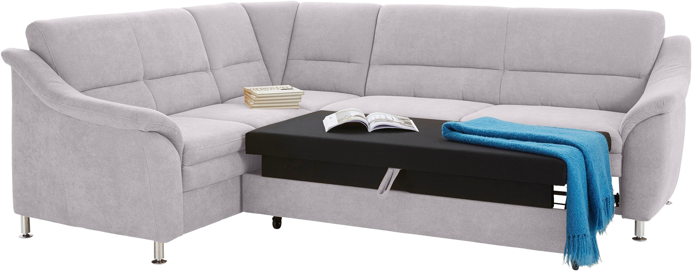 sit&more Ecksofa »Cardoso L-Form«, mit Federkern, wahlweise mit Bettfunktion und Schubkasten