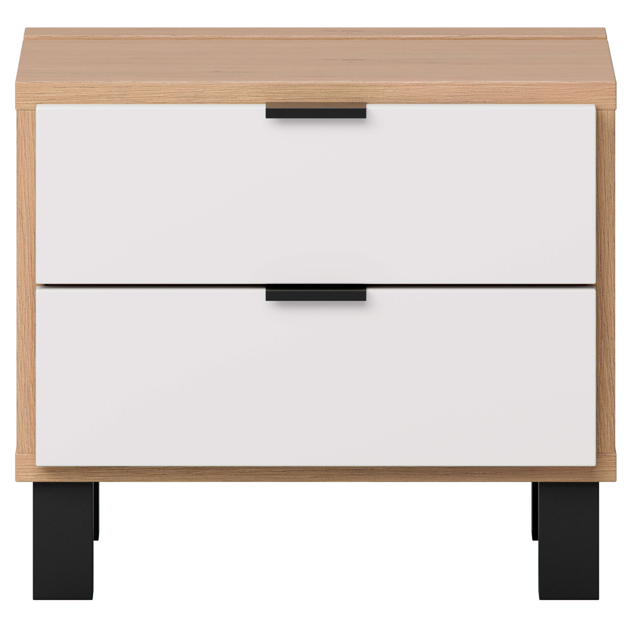 VOX Nachttisch »SIMPLE Nachtkommode mit 2 Schubladen, Maße B/T/H: 45/38/39 cm«, Nachtschrank in 3 Farben erhältlich, Metallgriffe