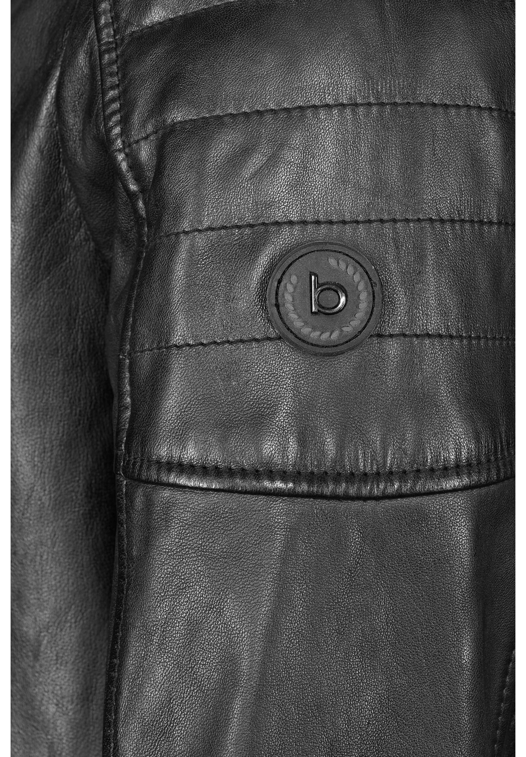 bugatti Lederjacke »BULUIGI« ohne Kapuze mit dekorativen Ziernähten und Reißverschlüssen