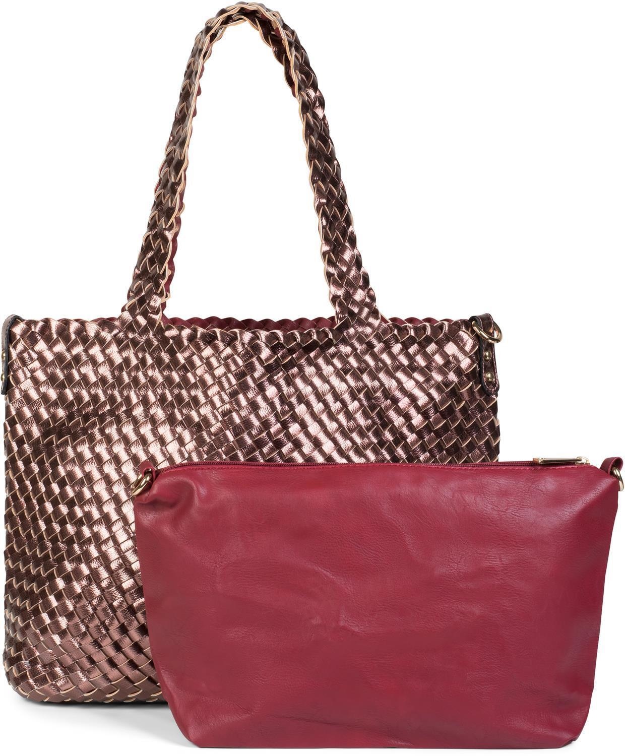 styleBREAKER Schultertasche »Große XXL Wendetasche geflochten«