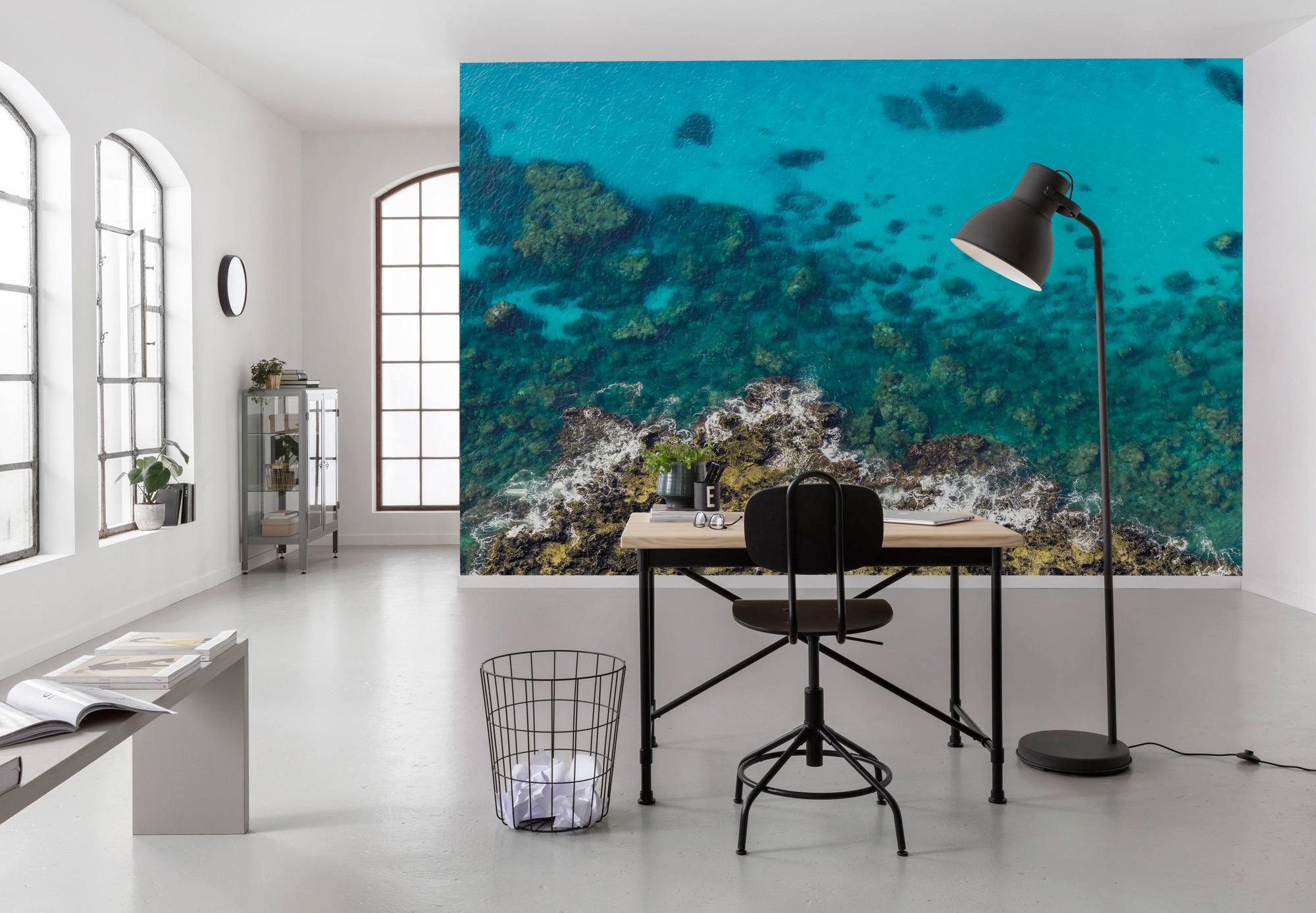 Komar Vliestapete »Digitaldruck Vlies - Bright Blue - Größe 450 x 280 cm«, bedruckt, Wohnzimmer, Schlafzimmer