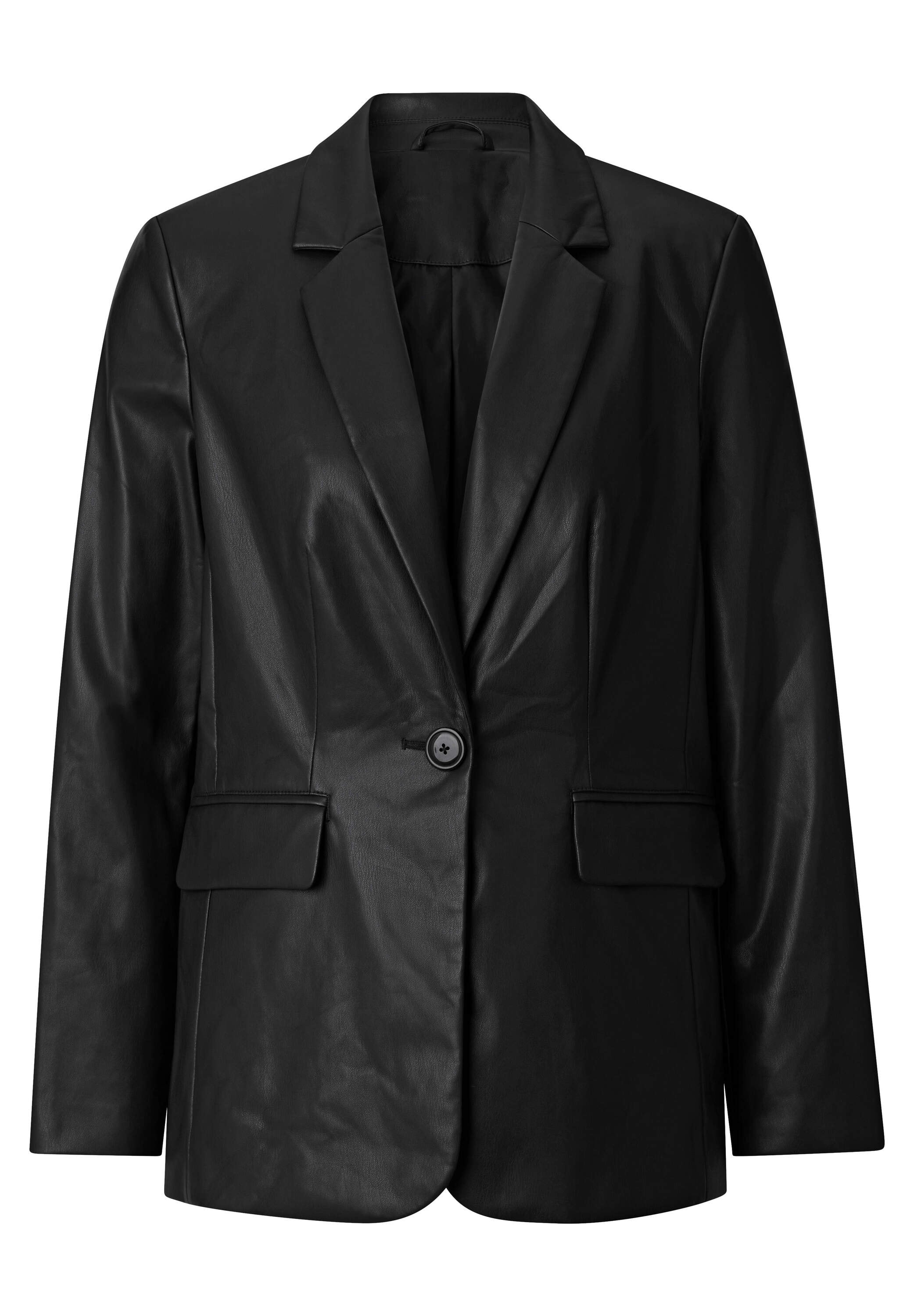 Witt Blusenblazer »Lederimitat-Blazer Lederimitat-Blazer mit Reverskragen«