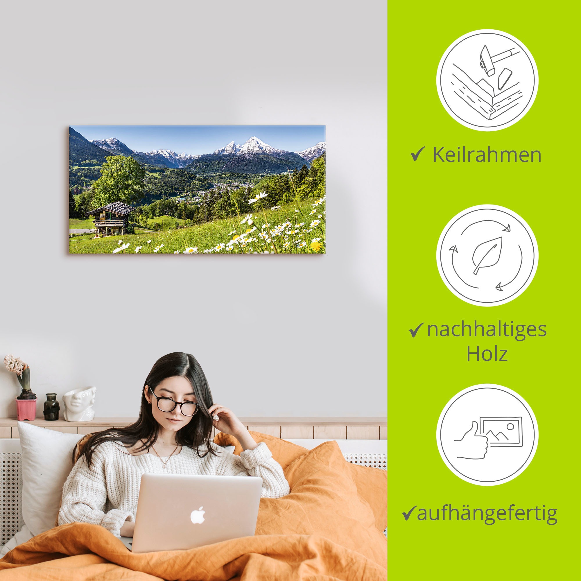 Artland Wandbild »Landschaft in den Bayerischen Alpen« Berge 1 Stk. tlg. als Leinwandbild, Poster in verschied. Größen
