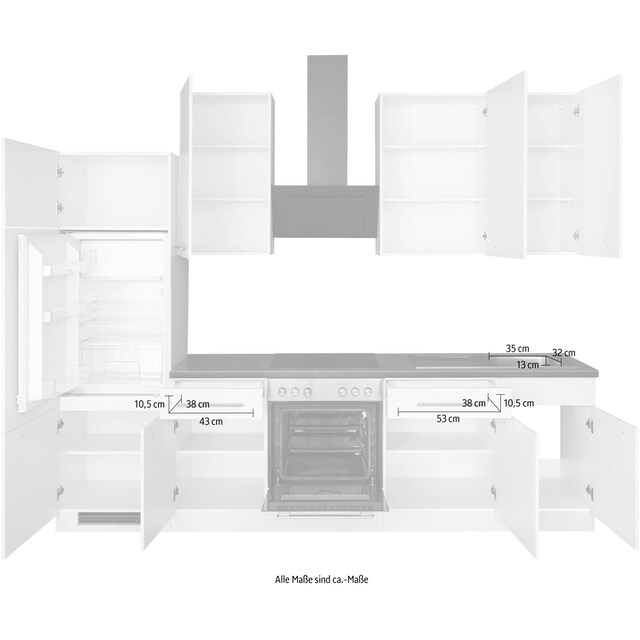 wiho Küchen Küchenzeile »Unna«, mit E-Geräten, Breite 280 cm online bei OTTO
