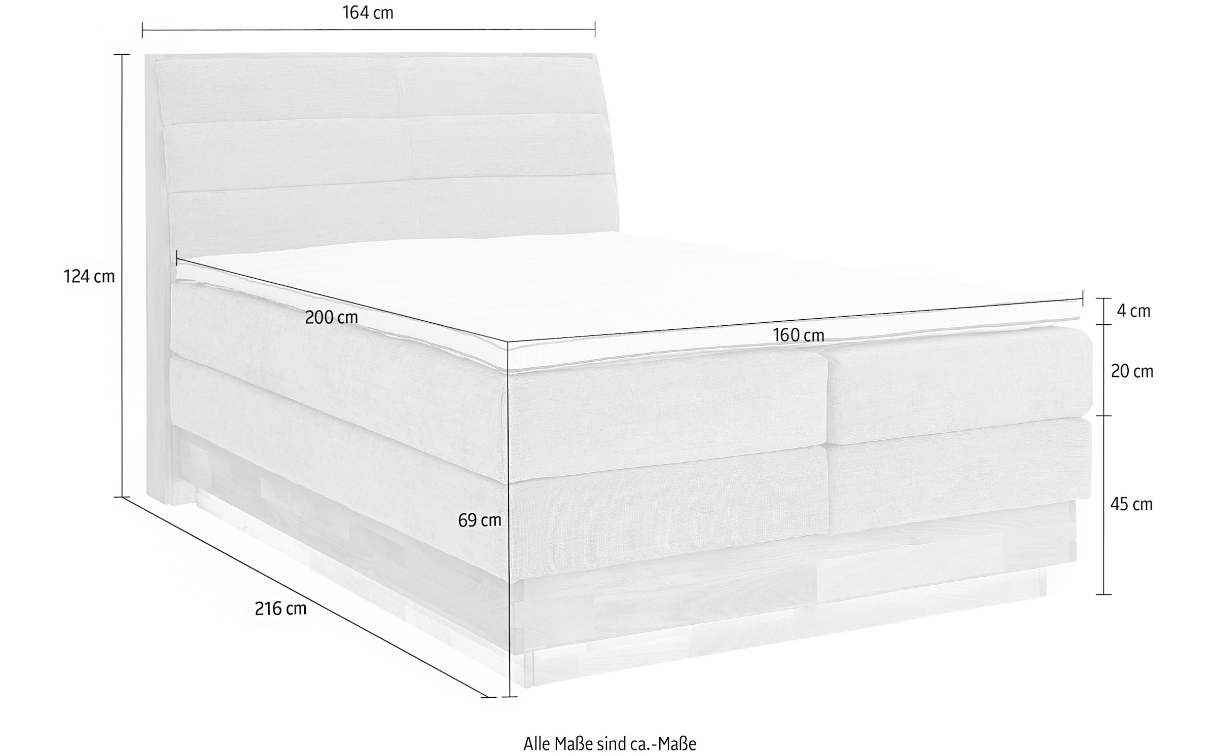 OTTO products Boxspringbett »Jenna«, ohne LED-Beleuchtung, mit zertifizierten, recycelten Bezugsstoffen