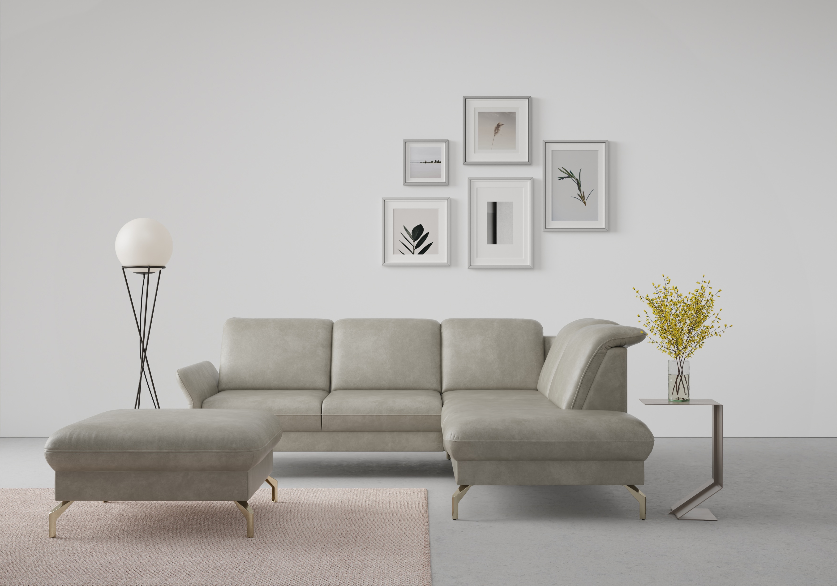 Sit&More Ecksofa »Fashion L-Form« wahlweise mit Kopfteilverstellung in grau, Größe B/H/T: 250 cm x 84 cm x 207 cm