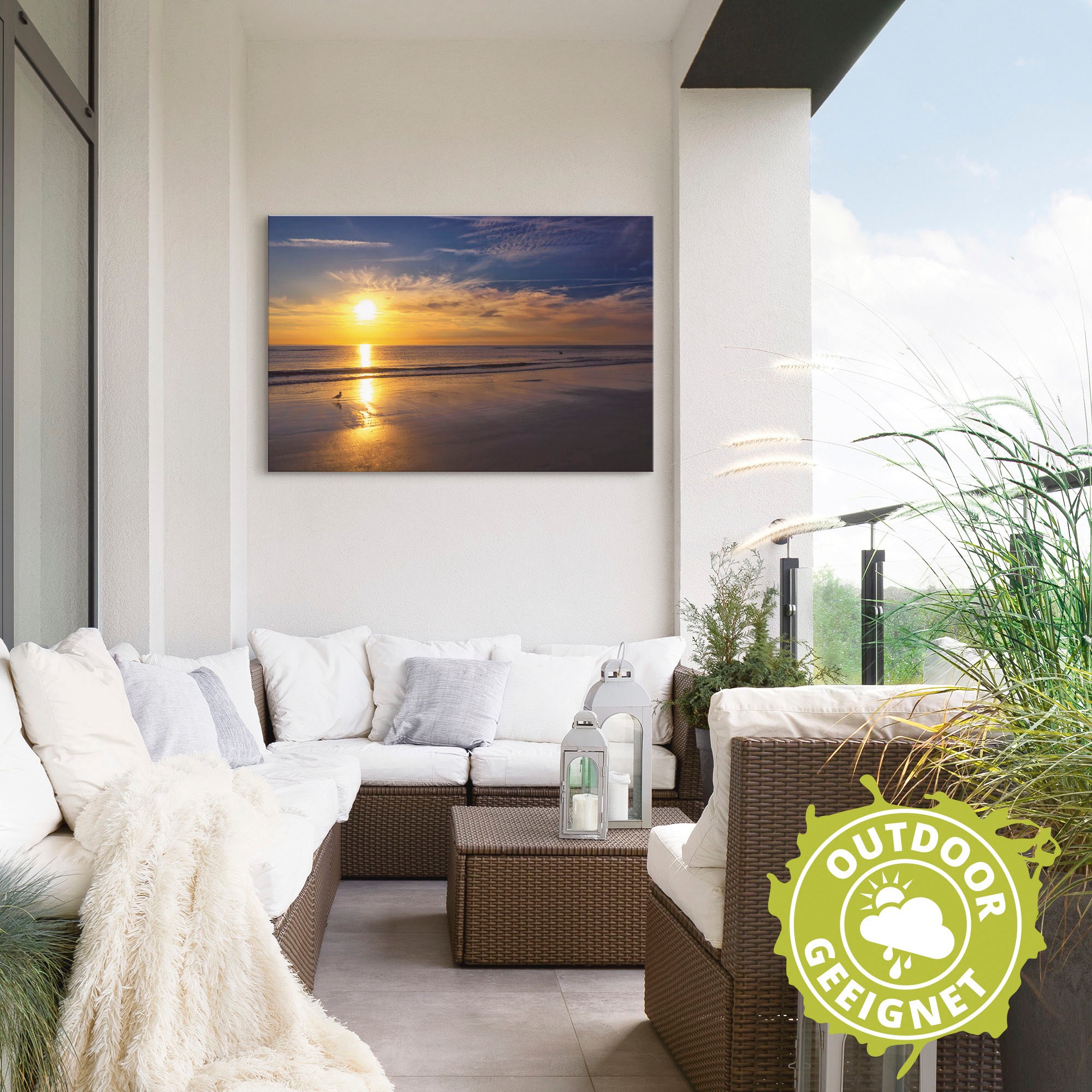 Artland Wandbild »Sonnenuntergang SPO«, Strand, (1 St.), als Alubild, Outdoorbild, Leinwandbild, Wandaufkleber, versch. Größen