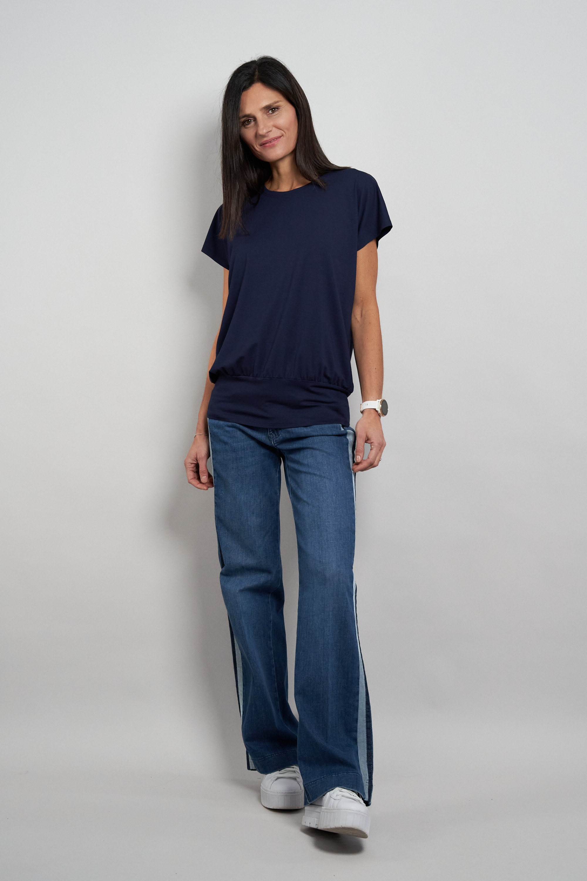 Seidel Moden Rundhalsshirt mit breiten Gummiband an der Taille - MADE IN GERMANY