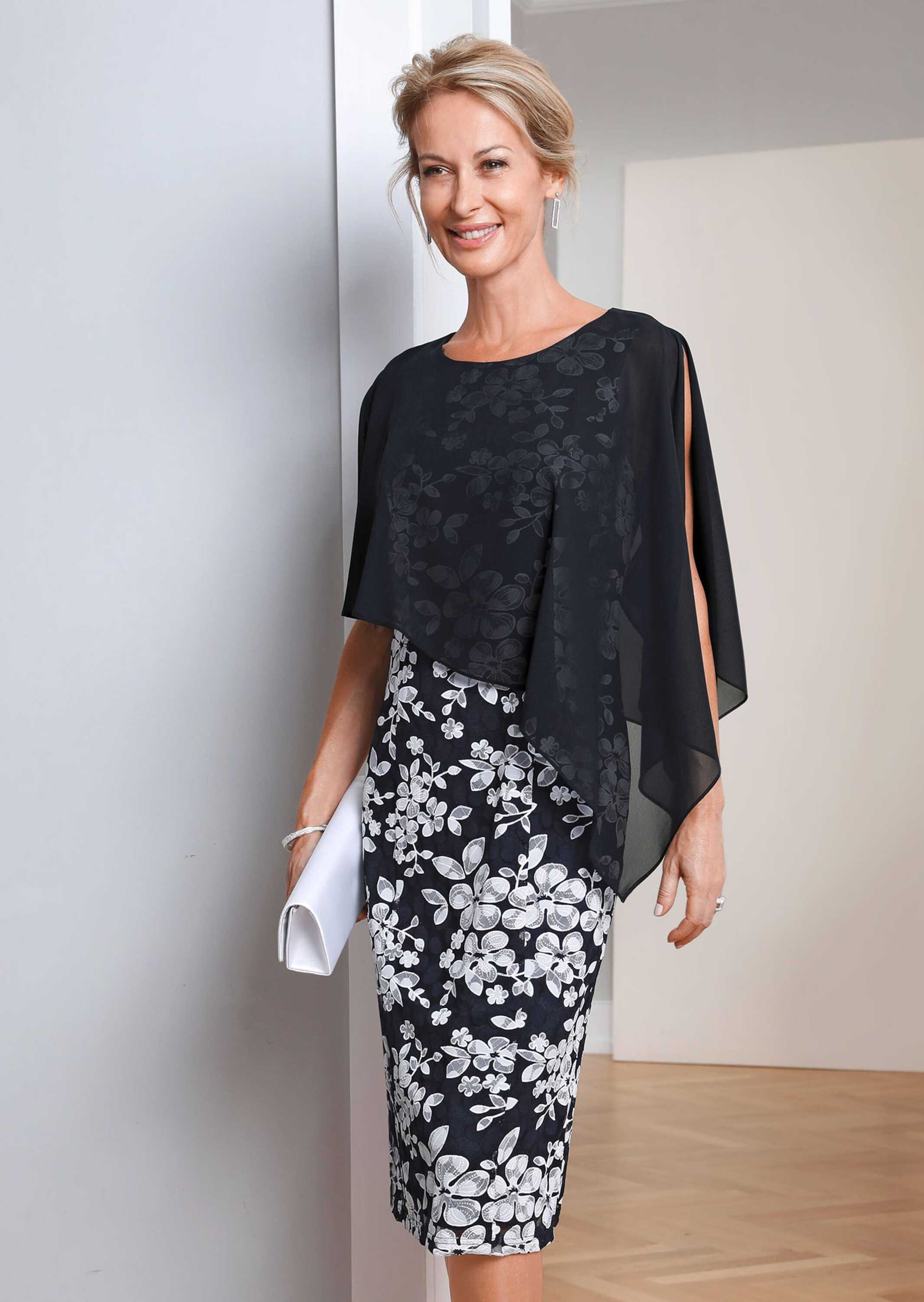 GOLDNER Etuikleid »Kleid aus eleganter Spitze mit Chiffonüberwurf«