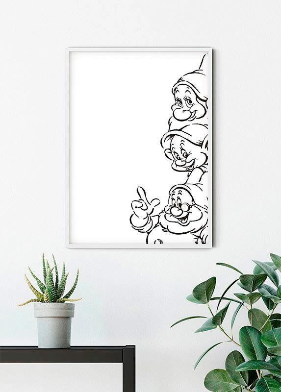 Komar Bild »Snow White Dwarves« Disney 1 Stk. tlg. Wandbild zur Dekoration im Kinderzimmer - ohne Rahmen