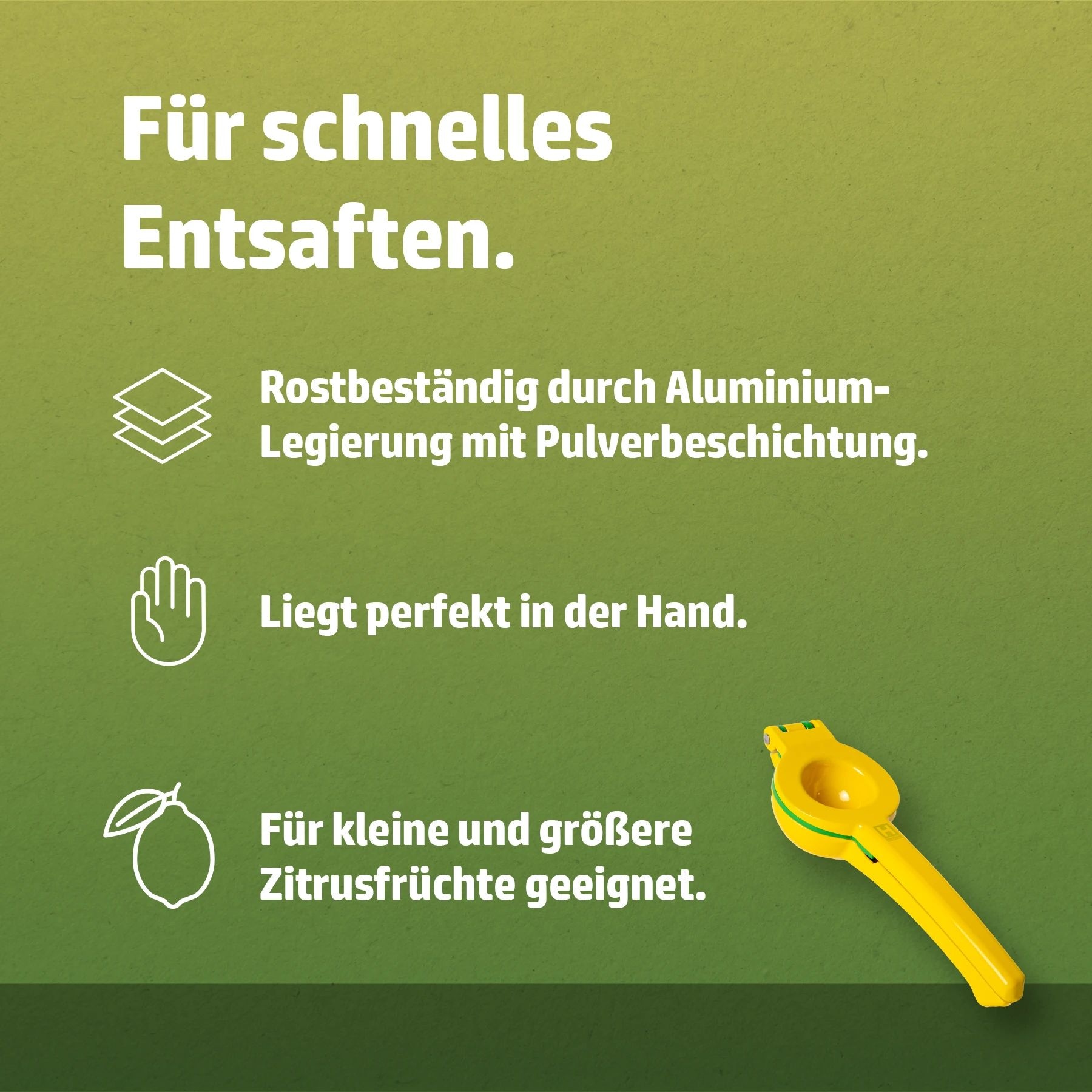 HENSSLERS 2in1 Zitruspresse »HENSSLERS Zitronenpresse 2in1« zum Verfeinern von Getränken und Gerichten, perfekt für Zitrusfrüchte