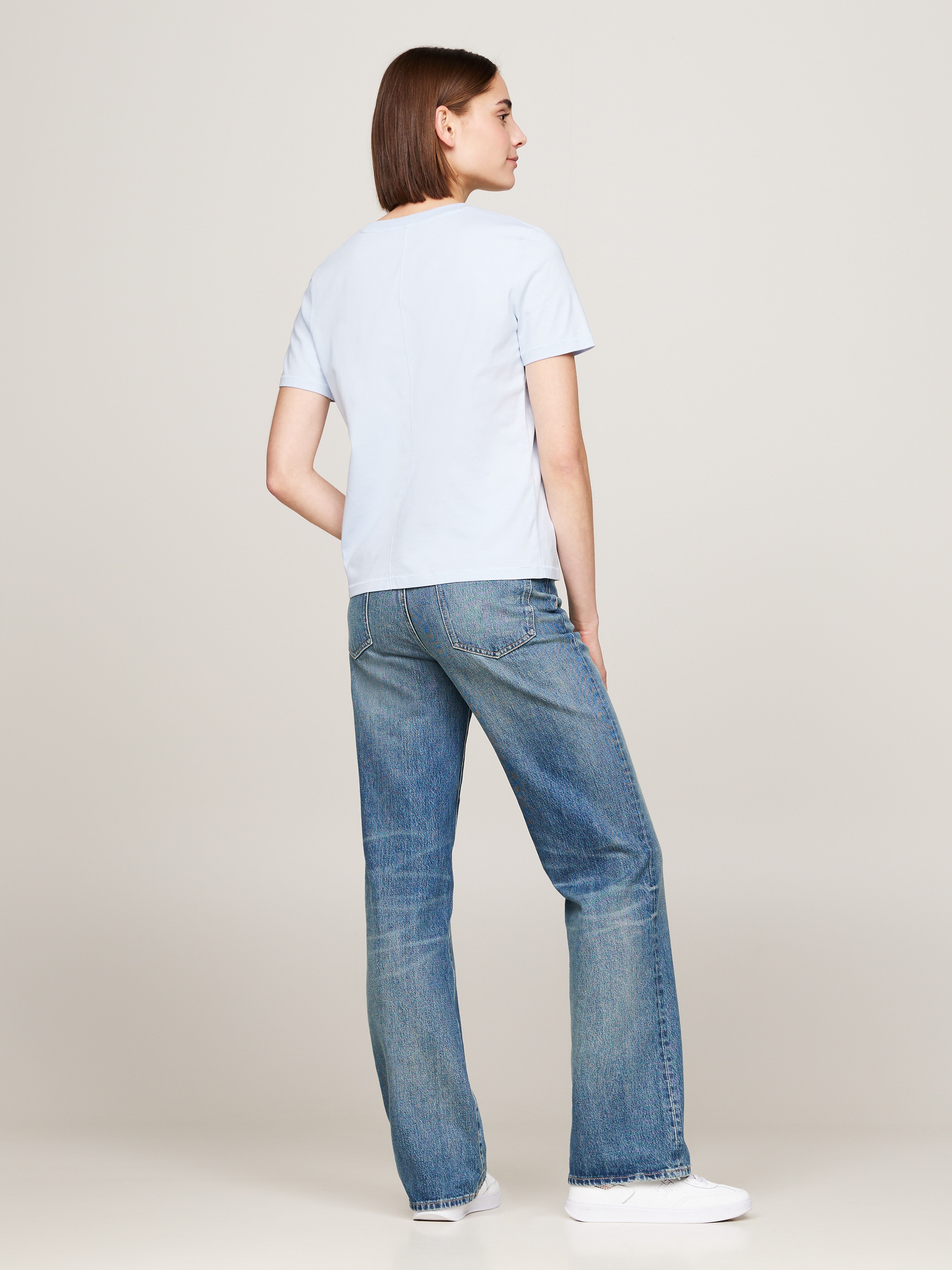 Tommy Hilfiger Kurzarmshirt »REG SCRIPT C-NK SS«, mit Tommy Hilfiger Script Logo-Schriftzug