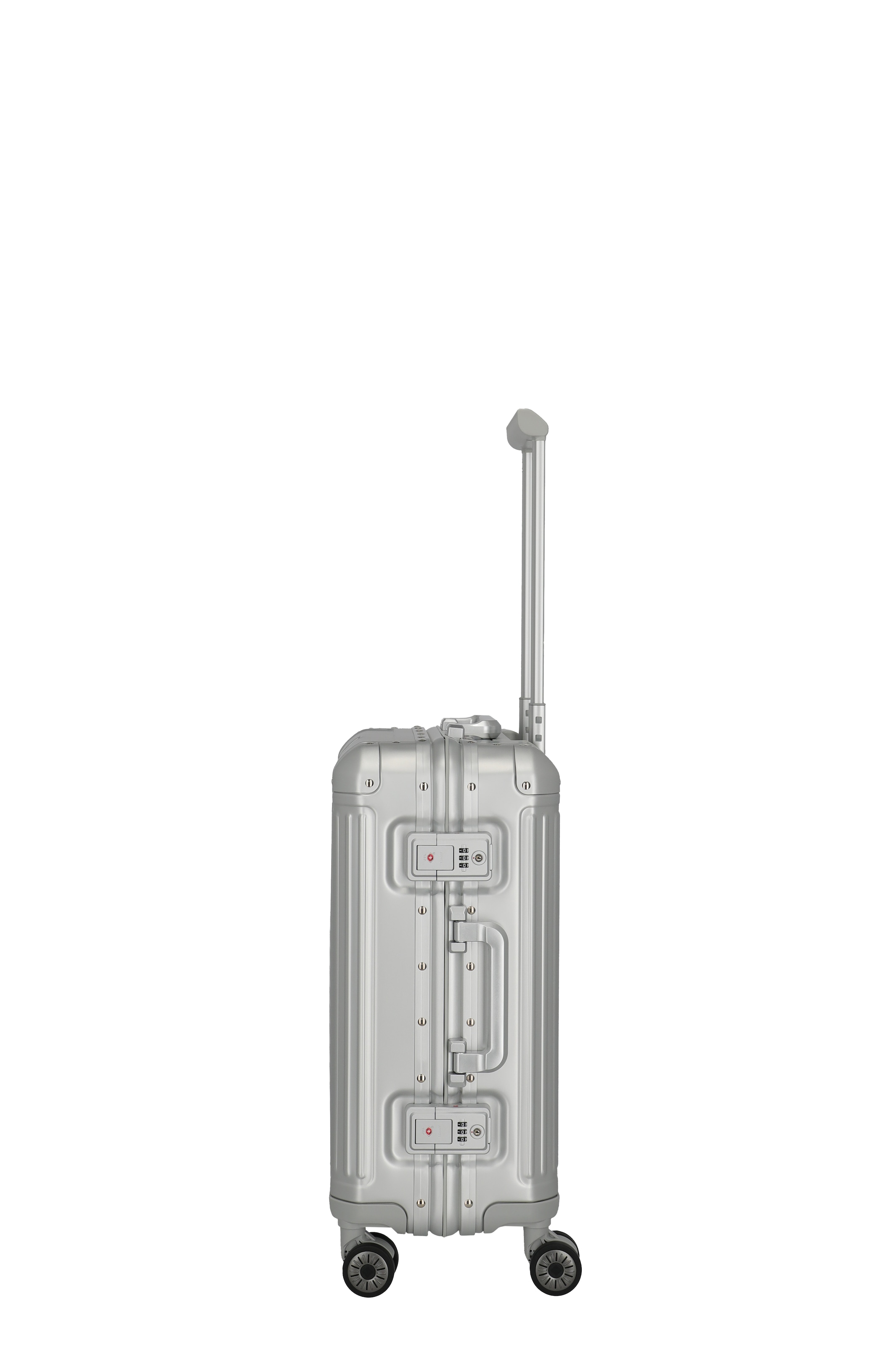 travelite Hartschalen-Trolley »NEXT Aluminium Rahmenkoffer« 39 l 4 Rollen variable Packplatte, Packwand und durchdachte Innenaufteilung