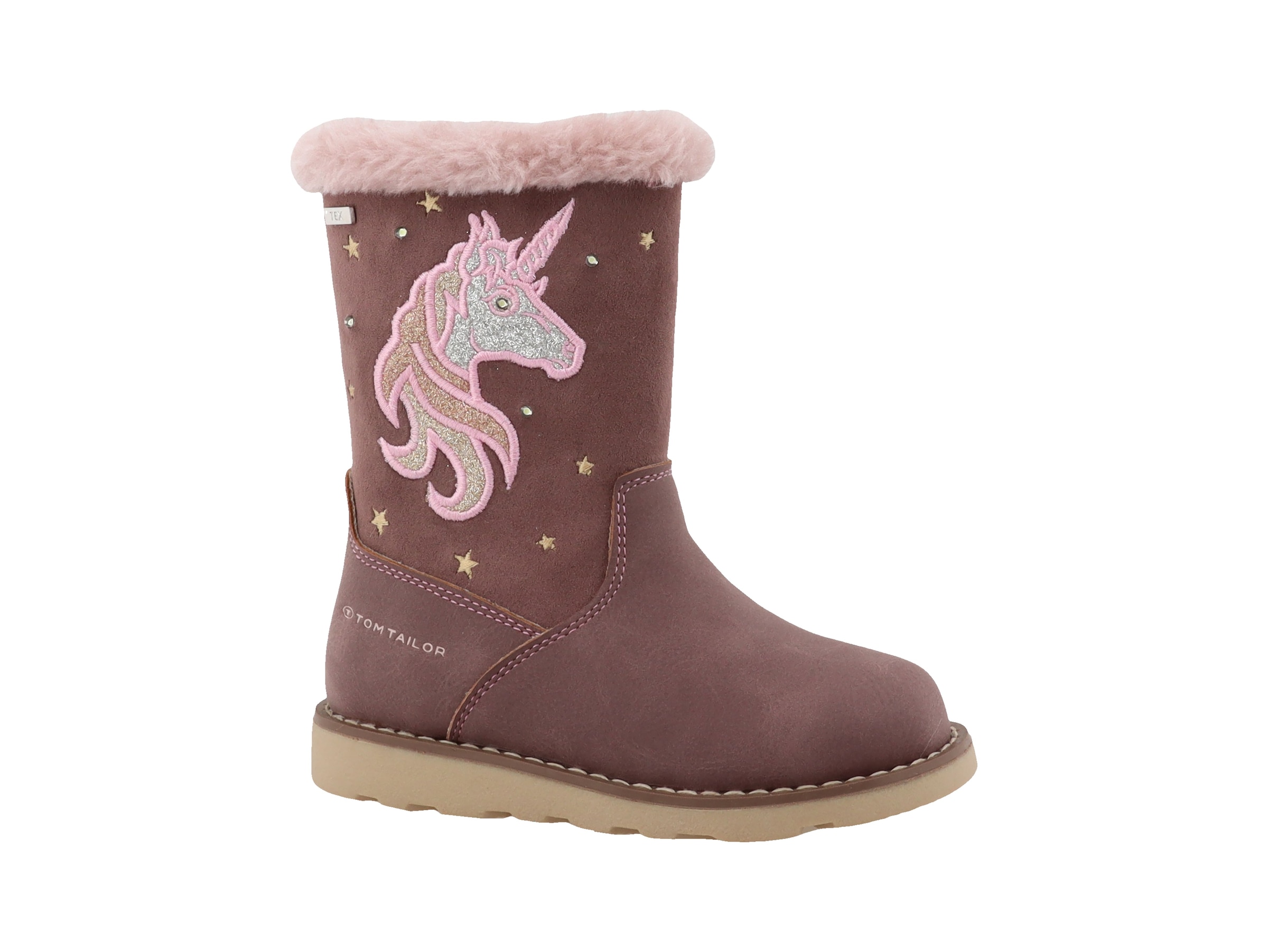 TOM TAILOR Winterstiefel »Blinkschuh«  Langschafttstiefel, Kinderstiefel mit blinkendem Einhornmotiv