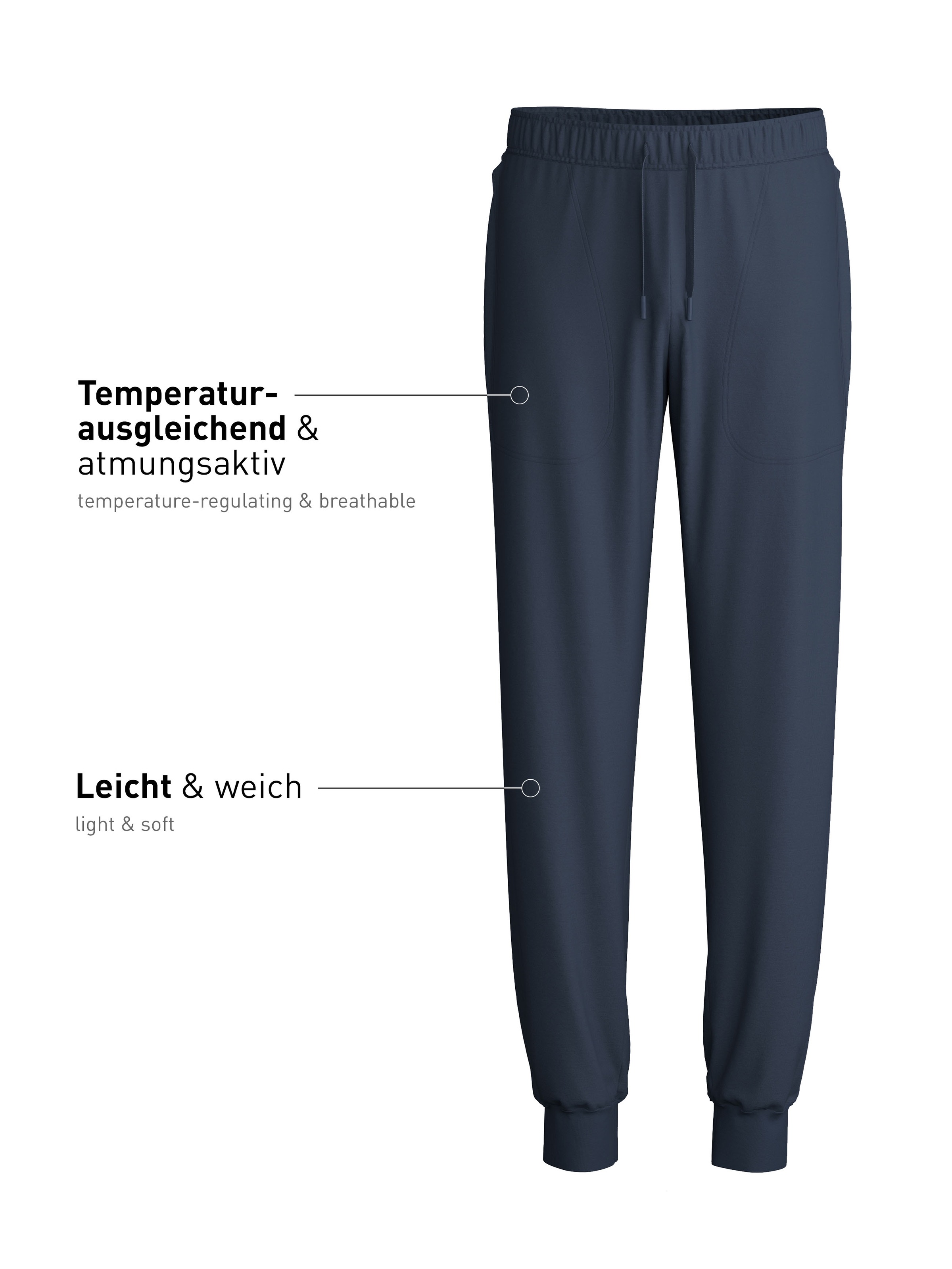 CALIDA Pyjamahose »DSW Balancing«, Seitentaschen, Single Jersey Qualität, elastisch, weich