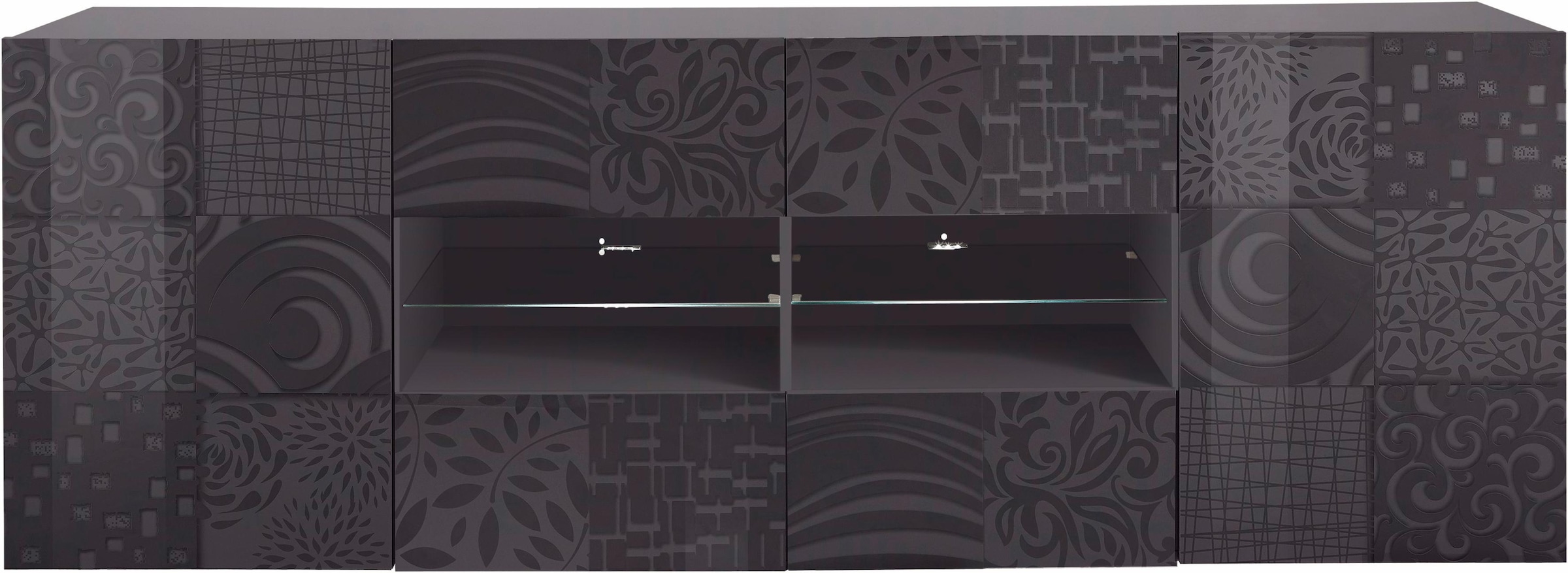 INOSIGN Sideboard »Miro«, Breite 241 cm mit dekorativem Siebdruck