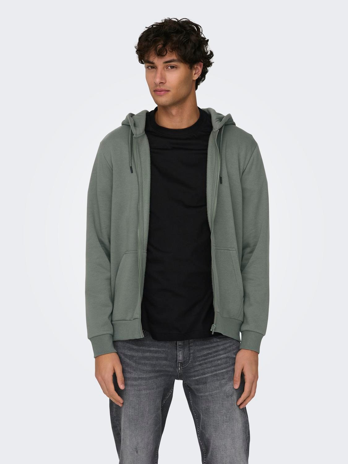 ONLY & SONS Kapuzensweatjacke »ONSCERES ZIP THR. HOODIE SWEAT NOOS«