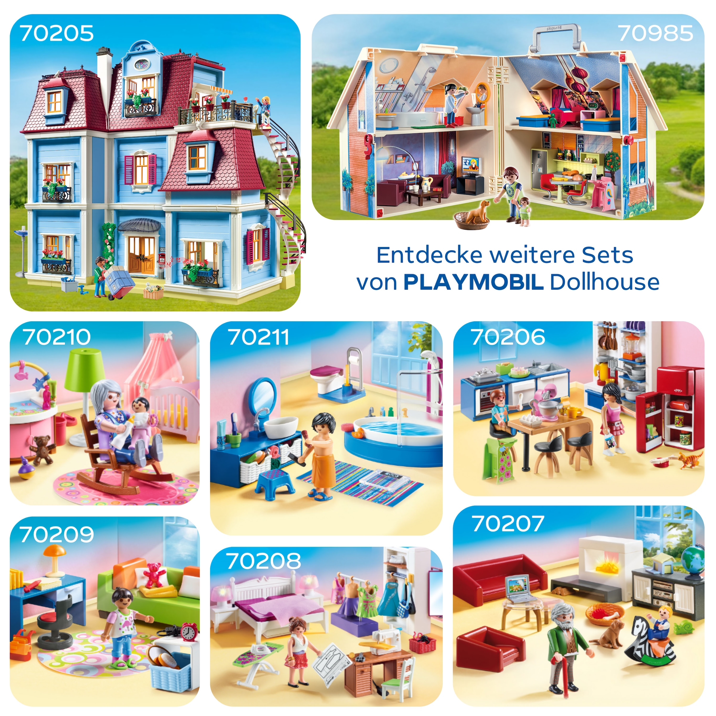 Playmobil® Konstruktions-Spielset »Mein Großes Puppenhaus (70205), Dollhouse«, (592 St.), Made in Germany