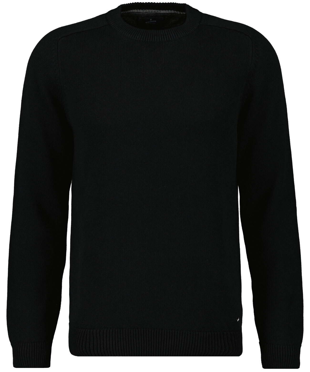 Ragman Herren Rundhalspullover in schwarz, Größe 64