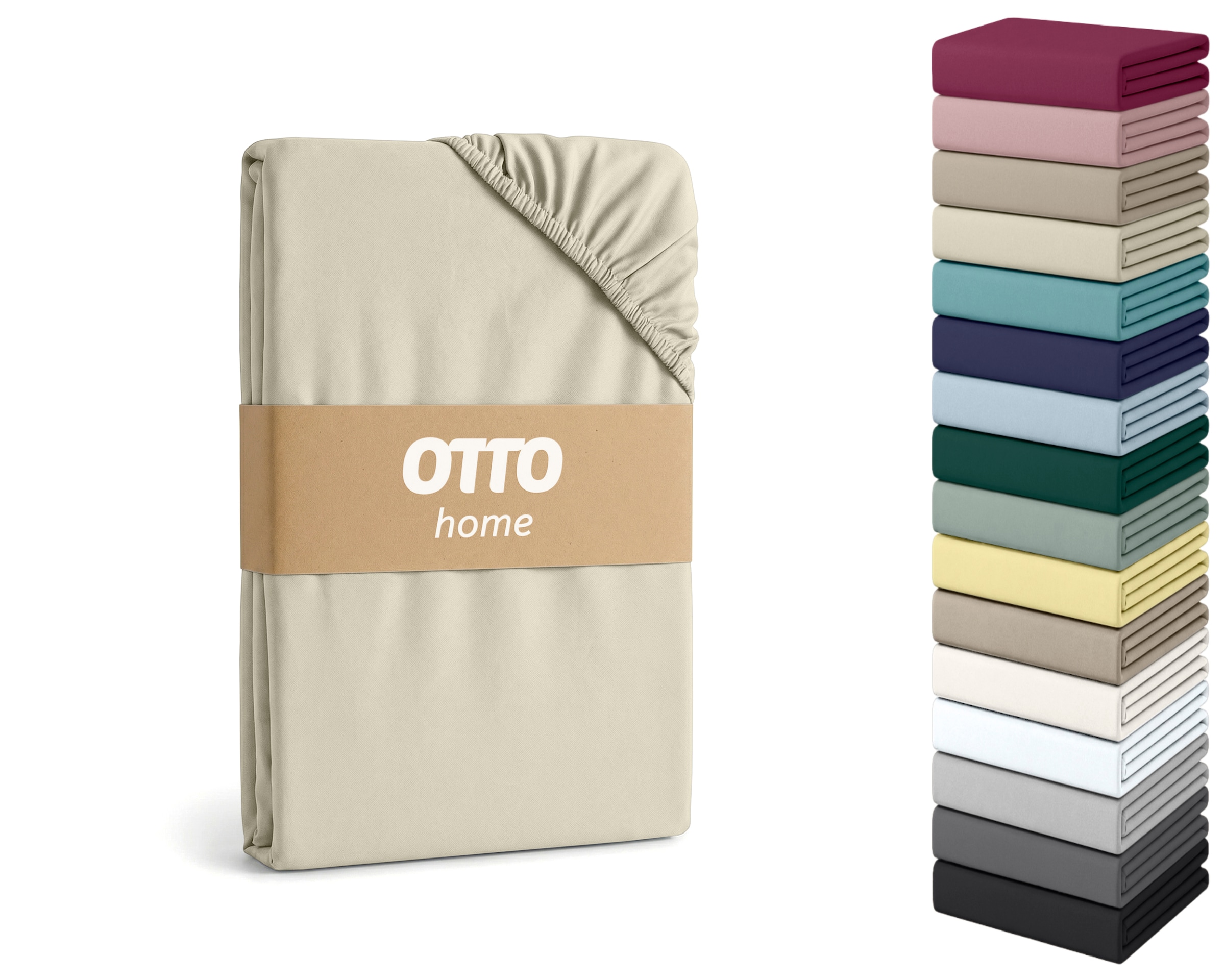 OTTO home Spannbettlaken »Cremona in BASIC und PREMIUM Qualität, Baumwolle mit Elasthan« Jersey Bettlaken ab Größe 90x200 cm, Strapazierfähig und langlebig