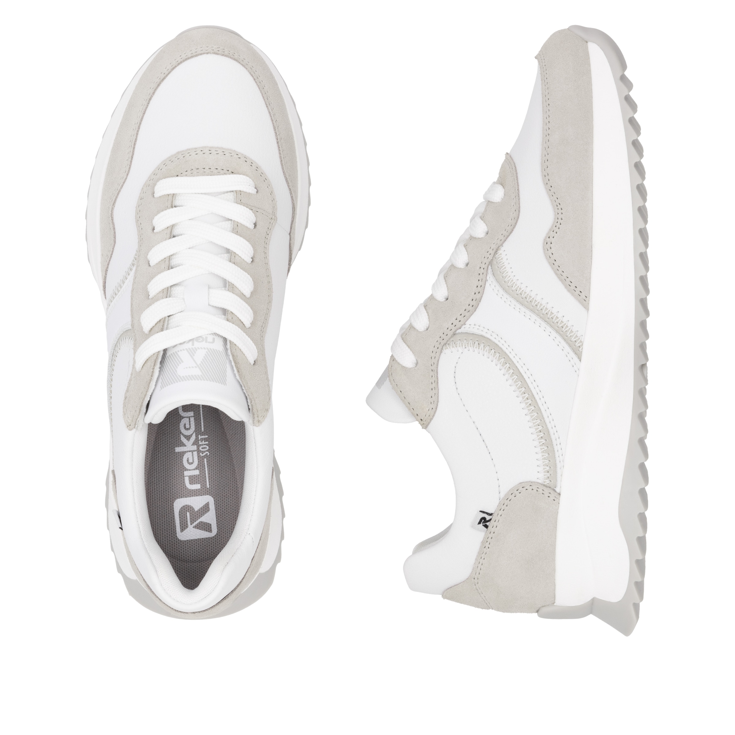 RIEKER Sport Keilsneaker, Schnürschuh, Halbschuh, Freizeitschuh mit Kontrastdetails