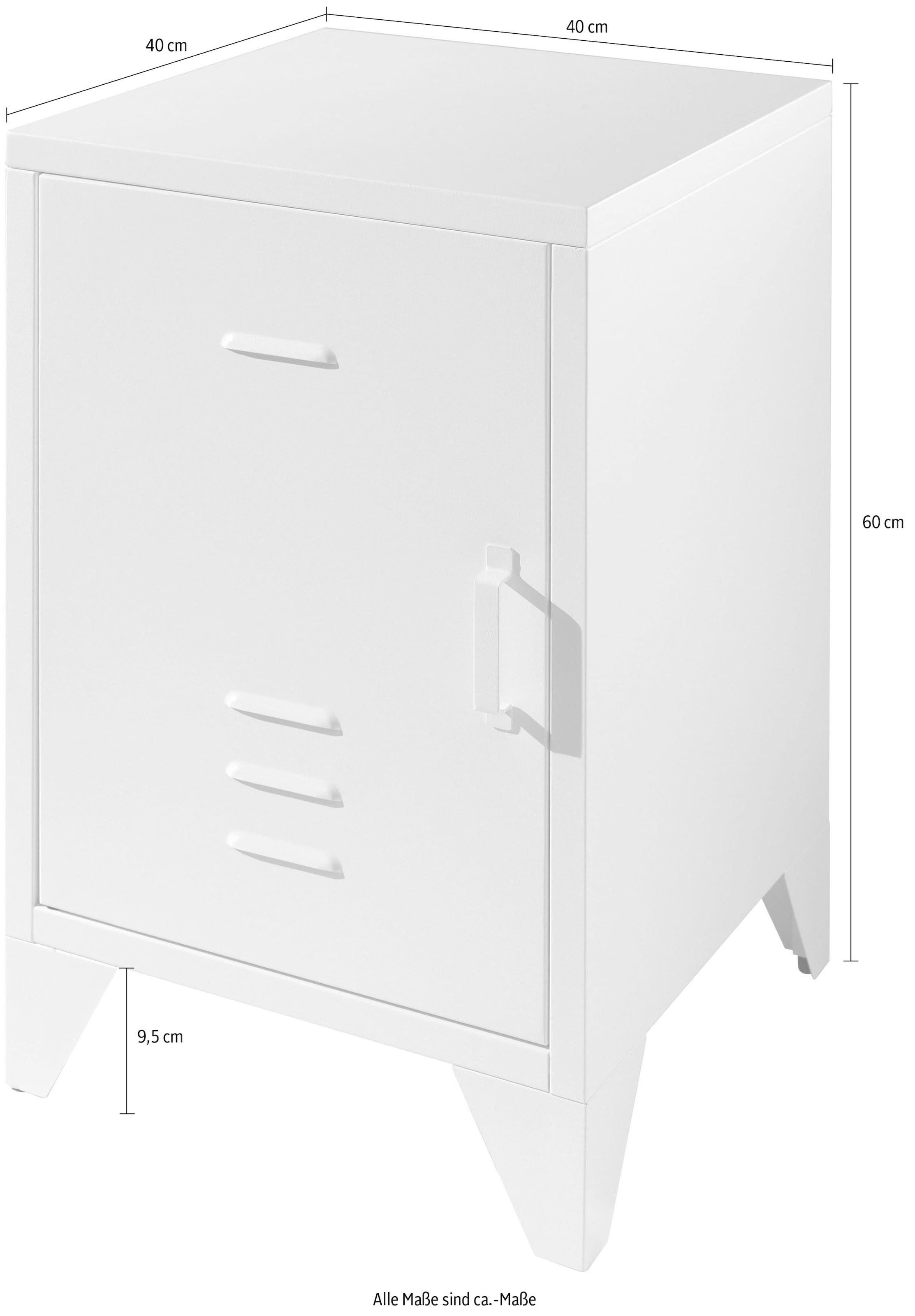 Vipack Nachtkonsole »Bronxx, mit 1 Tür mit Magnetverschluss, dahinter 2 geräumige Fächer« B/H/T ca. 40x60x40cm, moderner Industrial-Style, verschiedene Farben, 