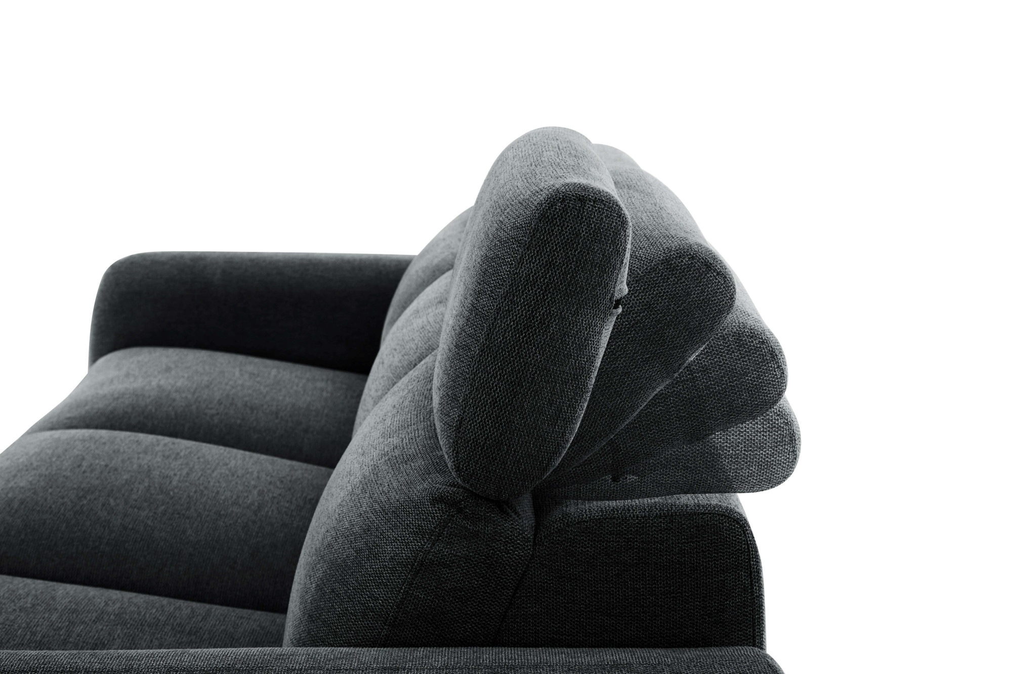 Home affaire Ecksofa »SKAANE Struktur, L-Form, 274 cm, manuelle u. elektrische Funktion,«, rundes Design, Kopfteilverstellung, Federkernpolsterung