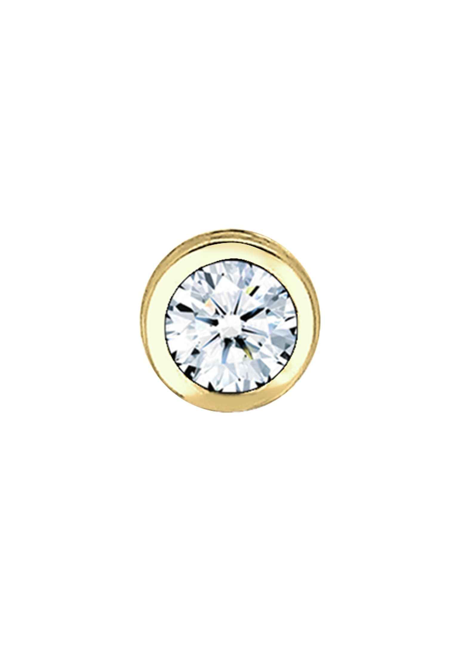 Elli DIAMONDS Paar Ohrstecker »Ohrringe Single Stecker Diamant (0.03ct) Basic 375 Gelbgold«