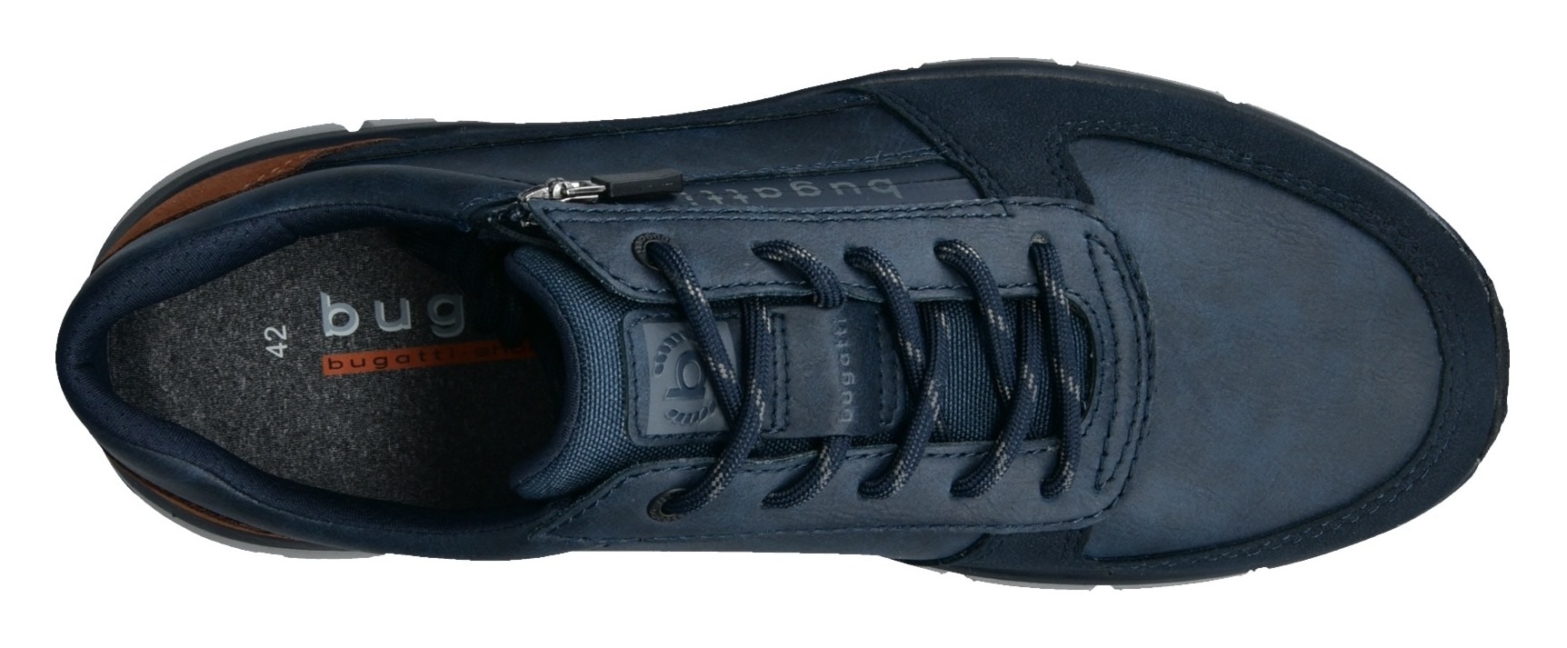 bugatti Keilsneaker  , Freizeitschuh, Halbschuh, Schnürer, Kontrastbesatz an der Ferse