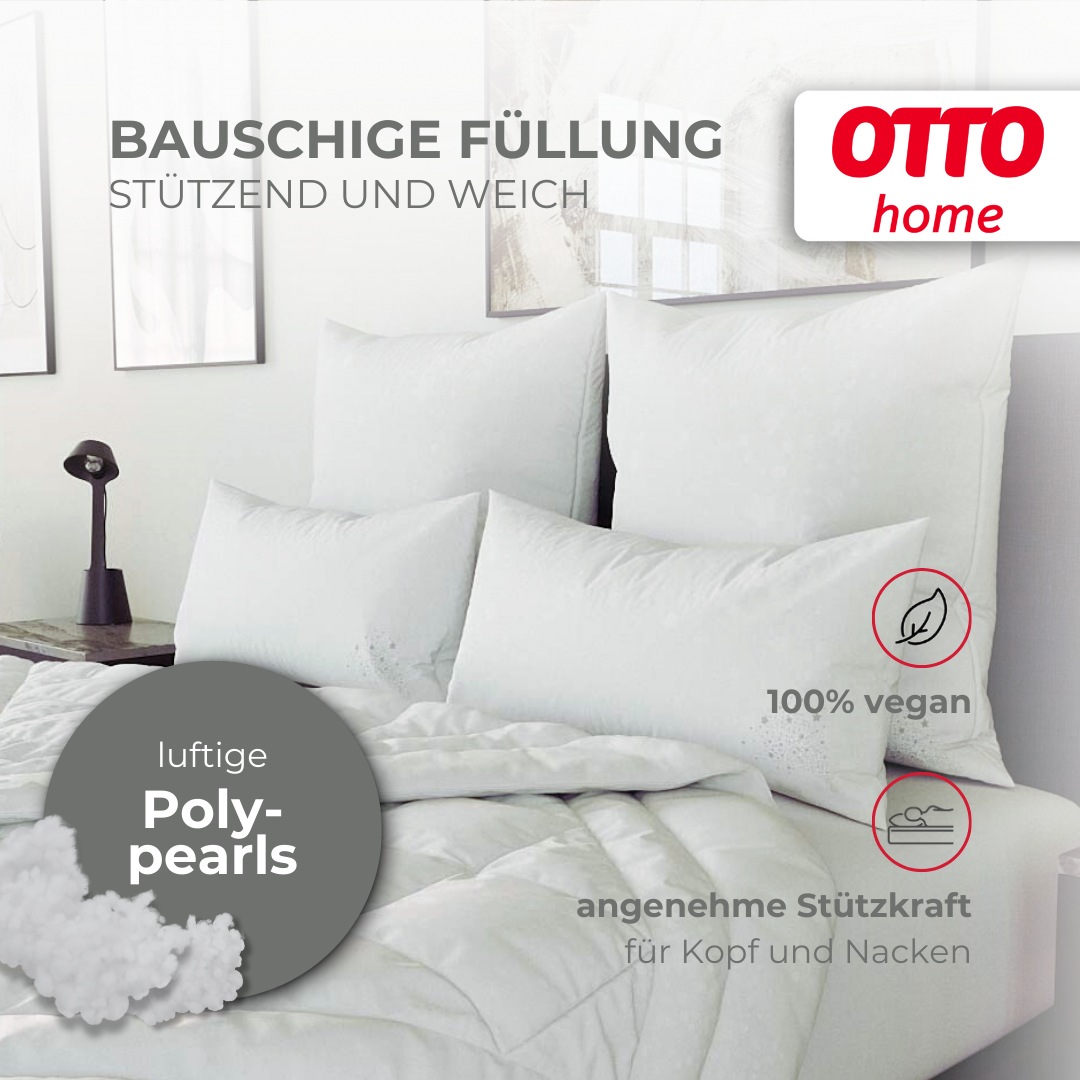 OTTO home Microfaserkissen »Baca, Kopfkissen 40x80 cm und 80x80 cm« Füllung: 6D-Hohlfaser Bezug: Polyester 1 Stk. tlg. Kissen, mit edlem Sternenaufdruck