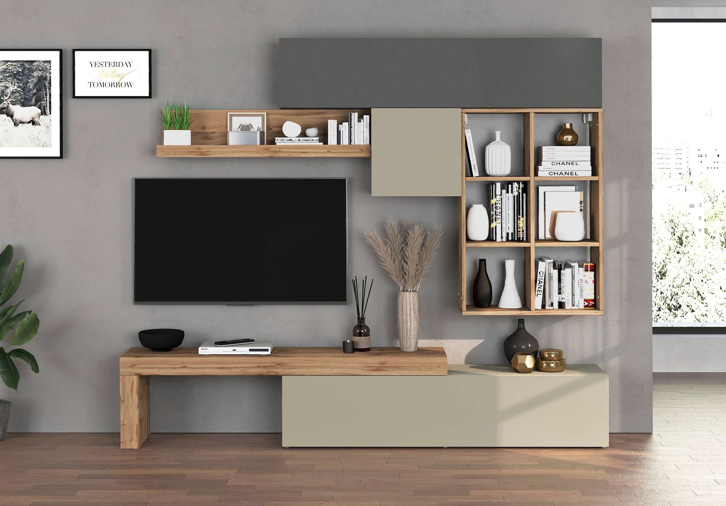 OTTO home Wohnwand »Chronos Wohnwand, Medienwand, 5-er set« 5 Stk. tlg.