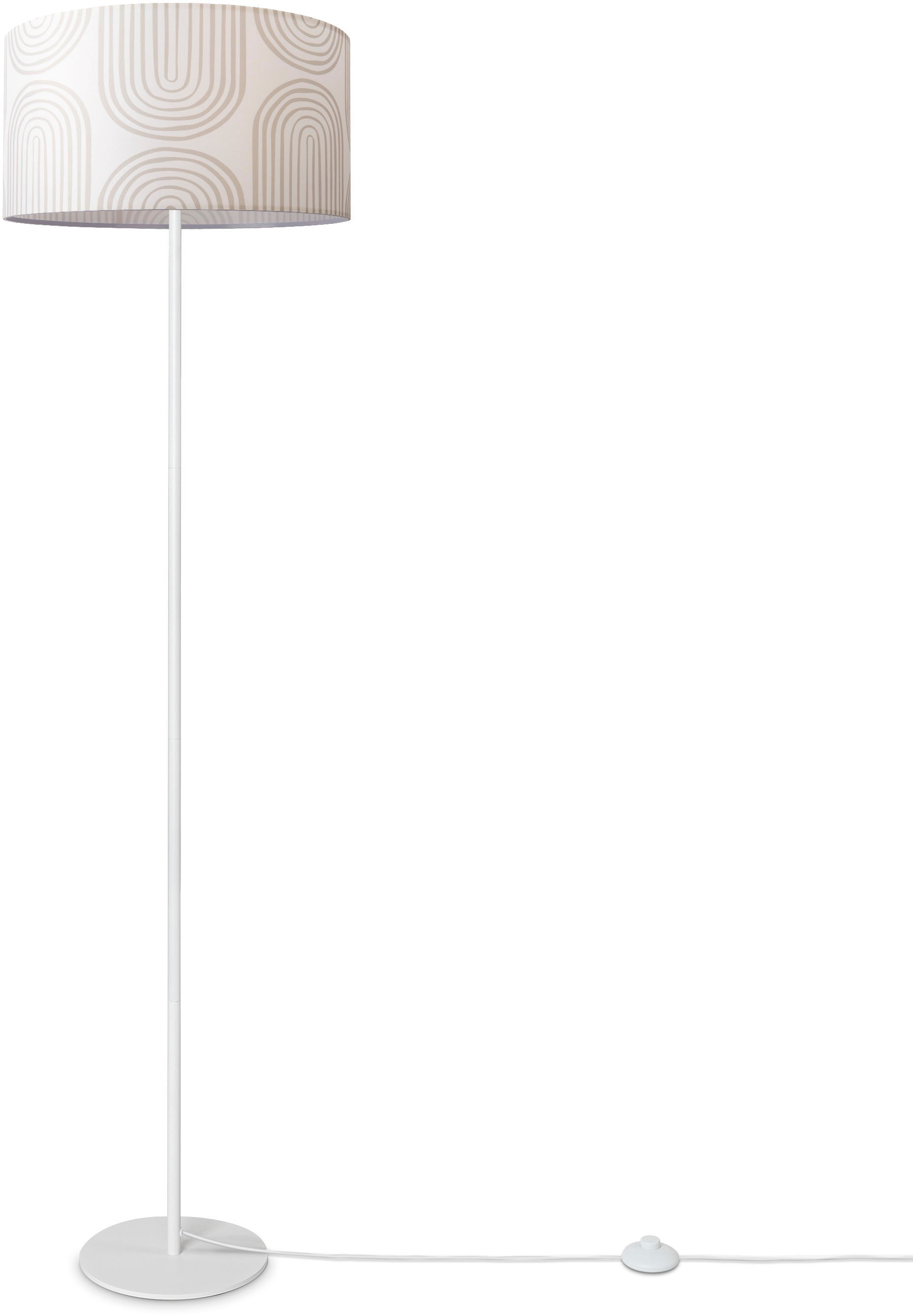 Paco Home Stehlampe »Luca Pillar«, Leuchtmittel E27 | ohne Leuchtmittel, Wohnzimmer Stehlampe Mit Schirm Büro Modern Retro Muster E27