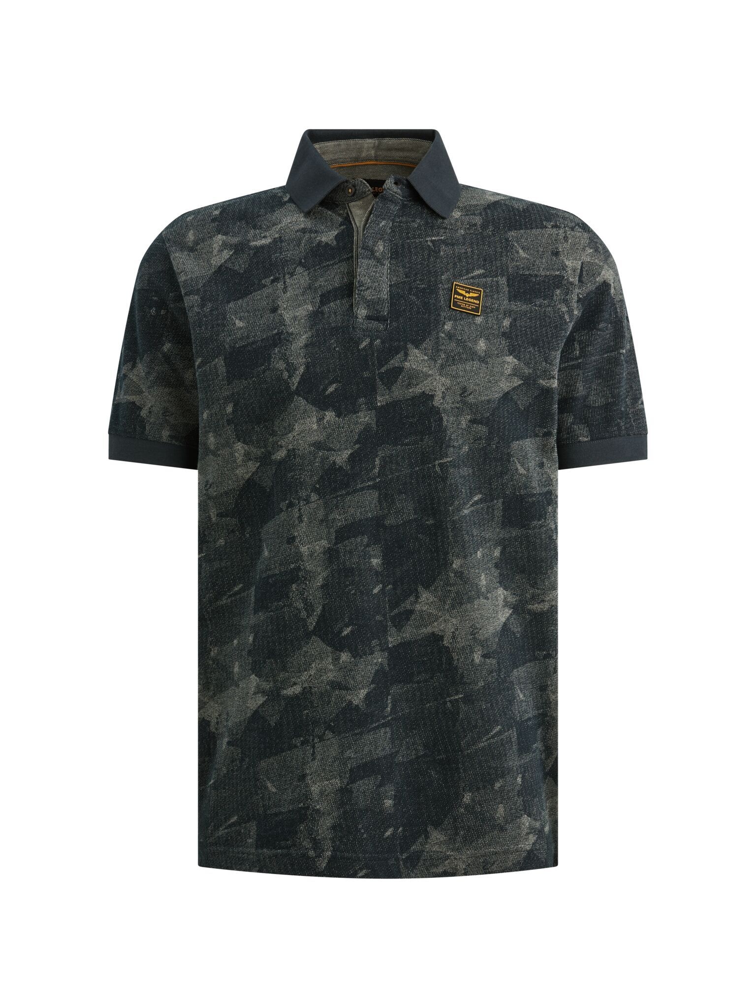 PME LEGEND Poloshirt »Short sleeve polo printed two tone pique« mit Logo Stickerei