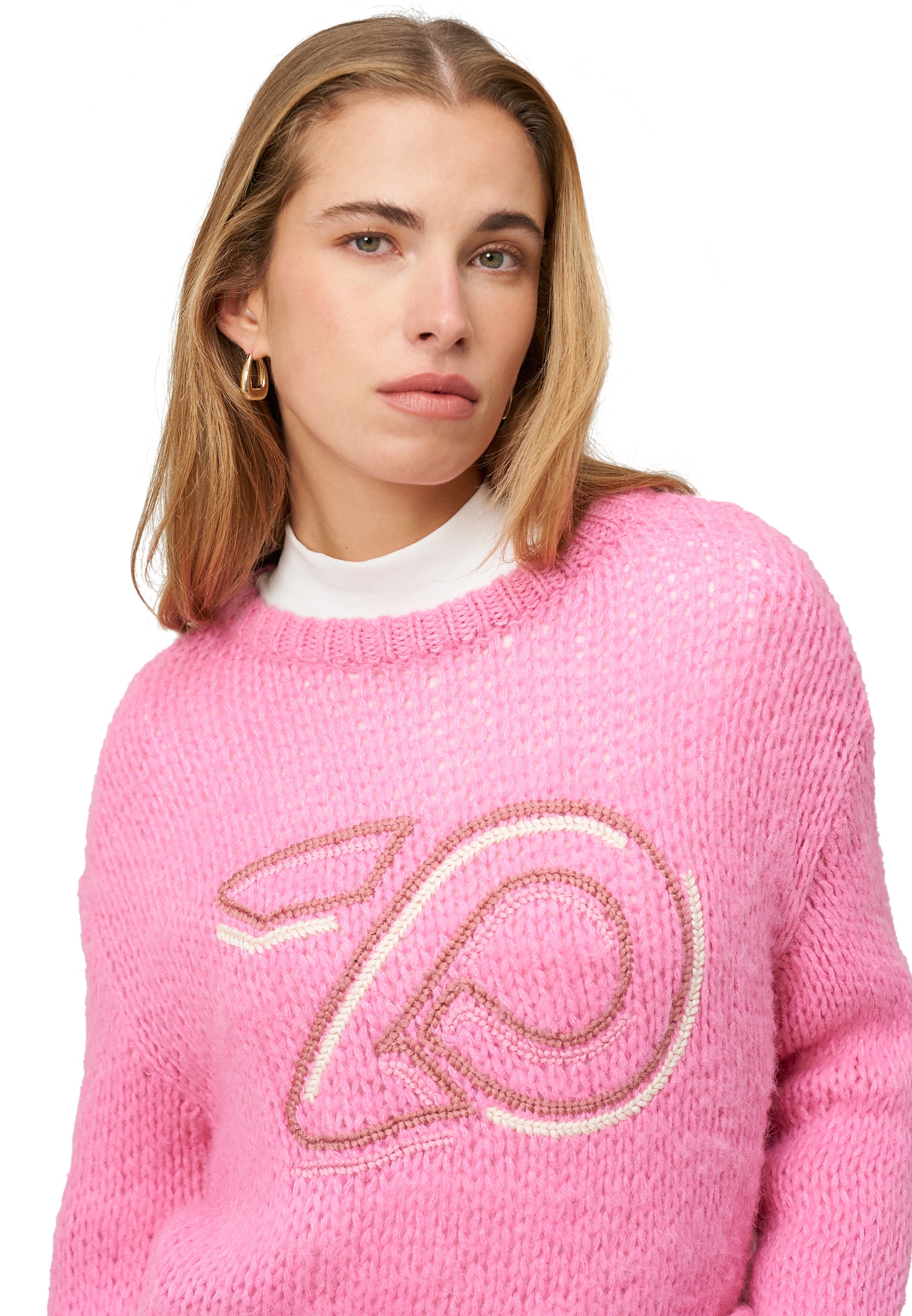 Zero Rundhalspullover »Pullover mit Logostickerei«